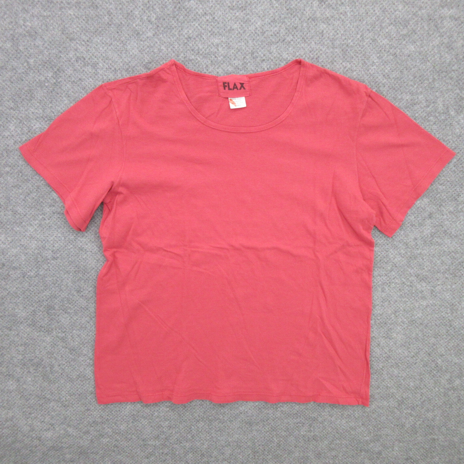 FLAX Designs Linen Tee Shirt Small 100% Cotton Short Sleeve Jersey Blouse