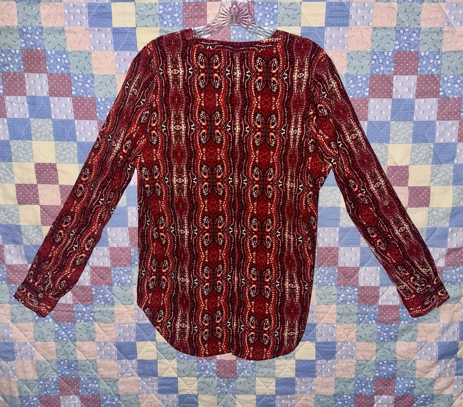 Sanctuary Clothing Blouse Top Women’s Size L Red NWT Shell Button