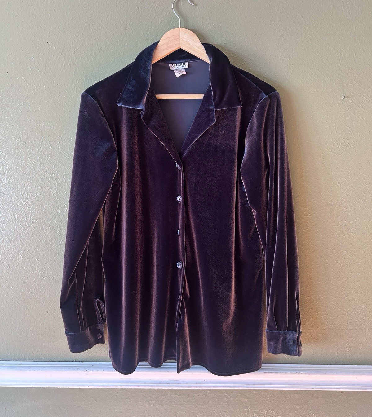 Vintage Whimsigoth 90s Witchy Allison Taylor Women’s Velvet Shirt Jacket Small