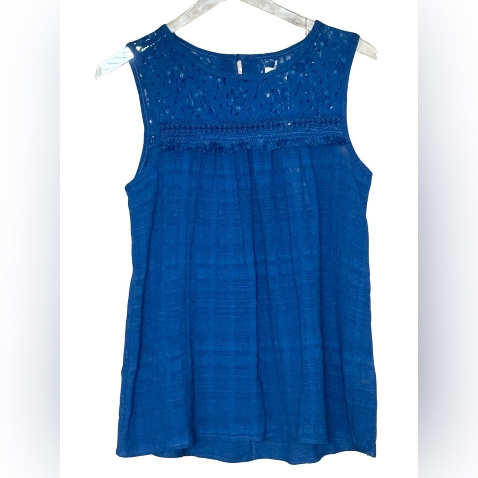 Max Studio Lace Tank Top in Cobalt Size 2