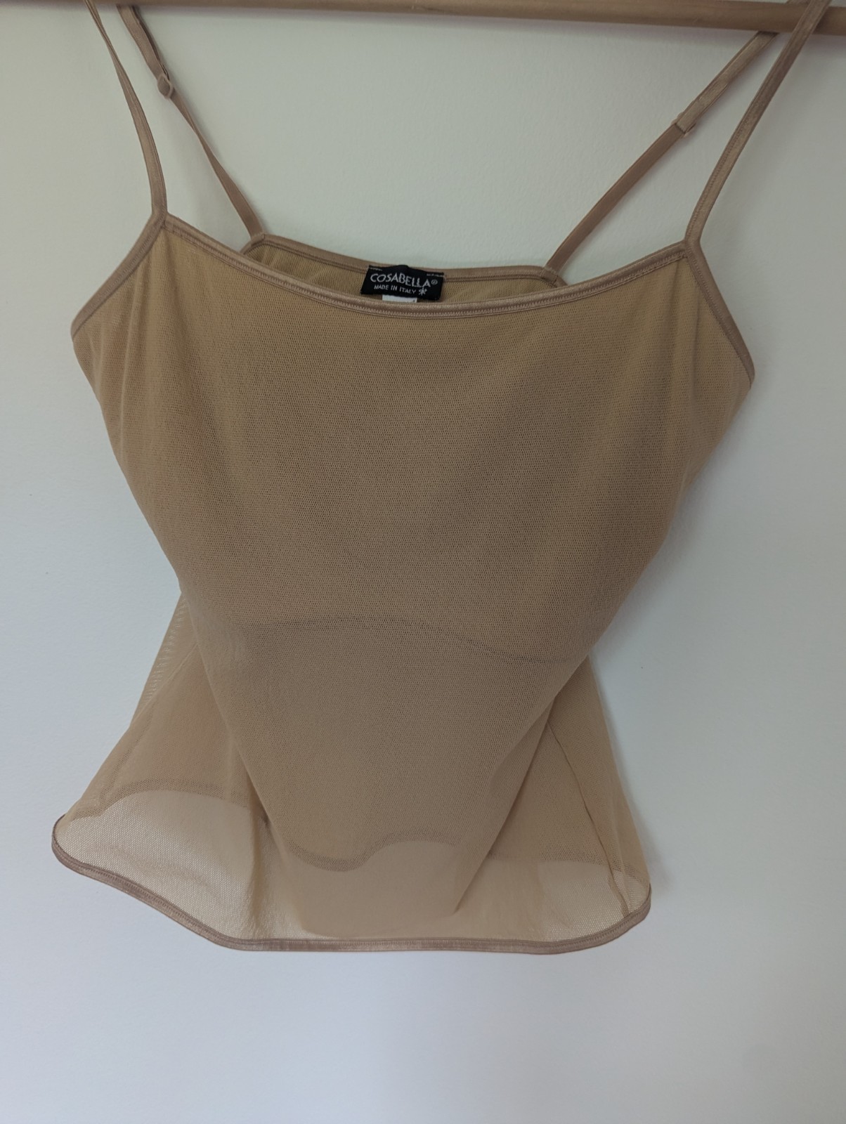 Cosabella Vintage Nude Beige Mesh Camisole Tank Made In Italy