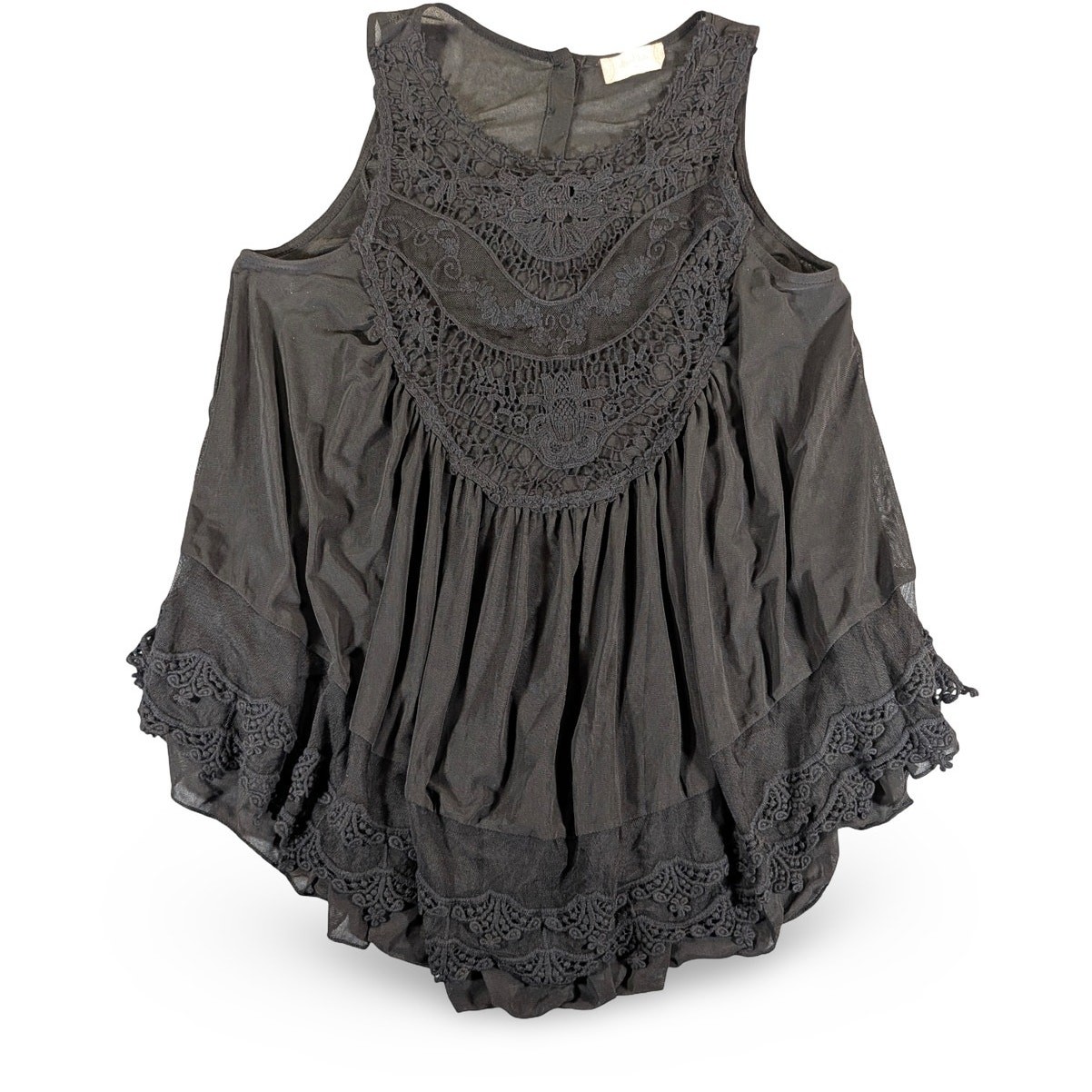 Altar’d State Black Lace Sleeveless Boho Blouse Medium