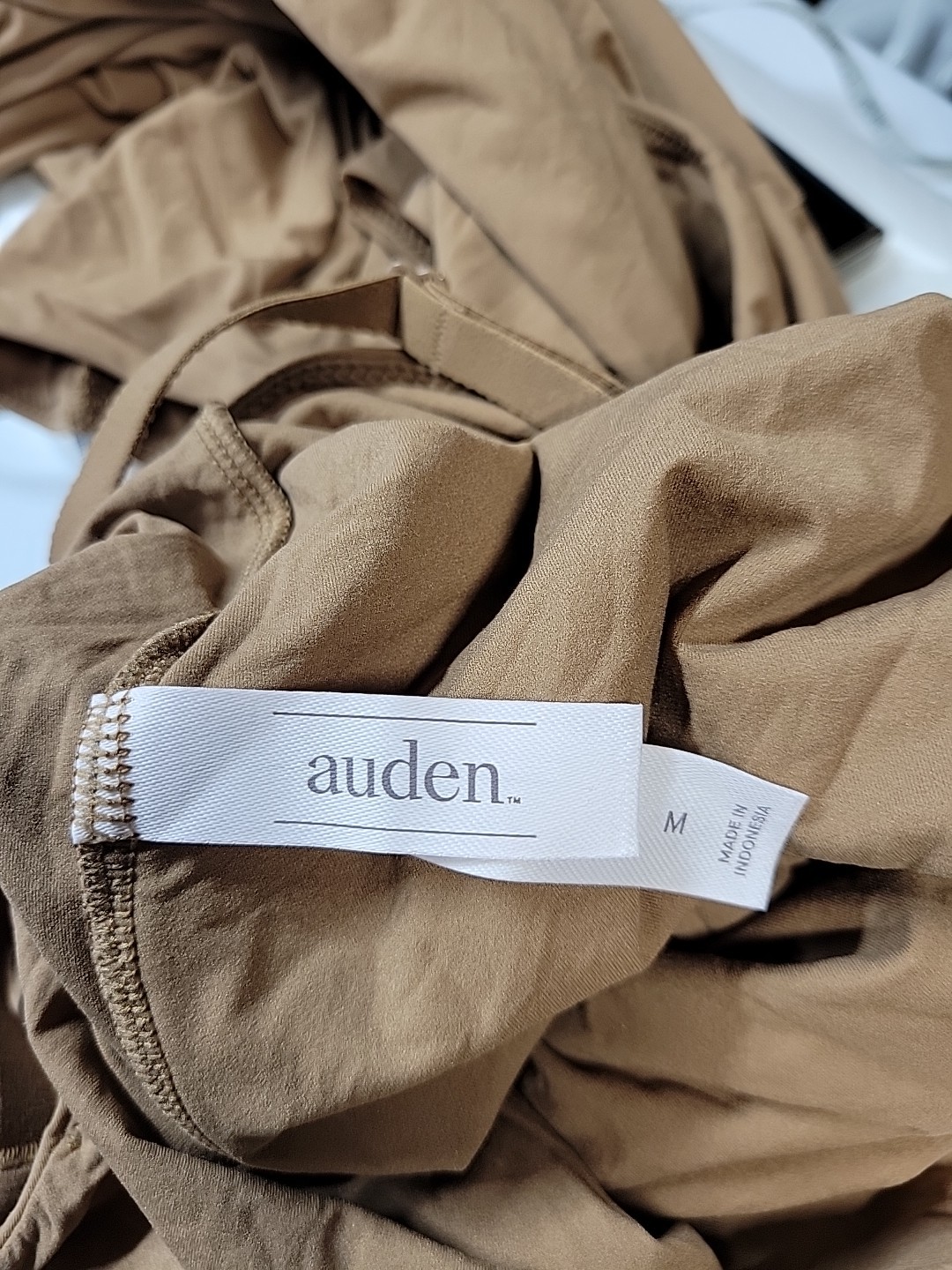 Auden Women’s Brown 4-Way Stretch Cami Bodysuit Sleeveless Adjustable Straps, M