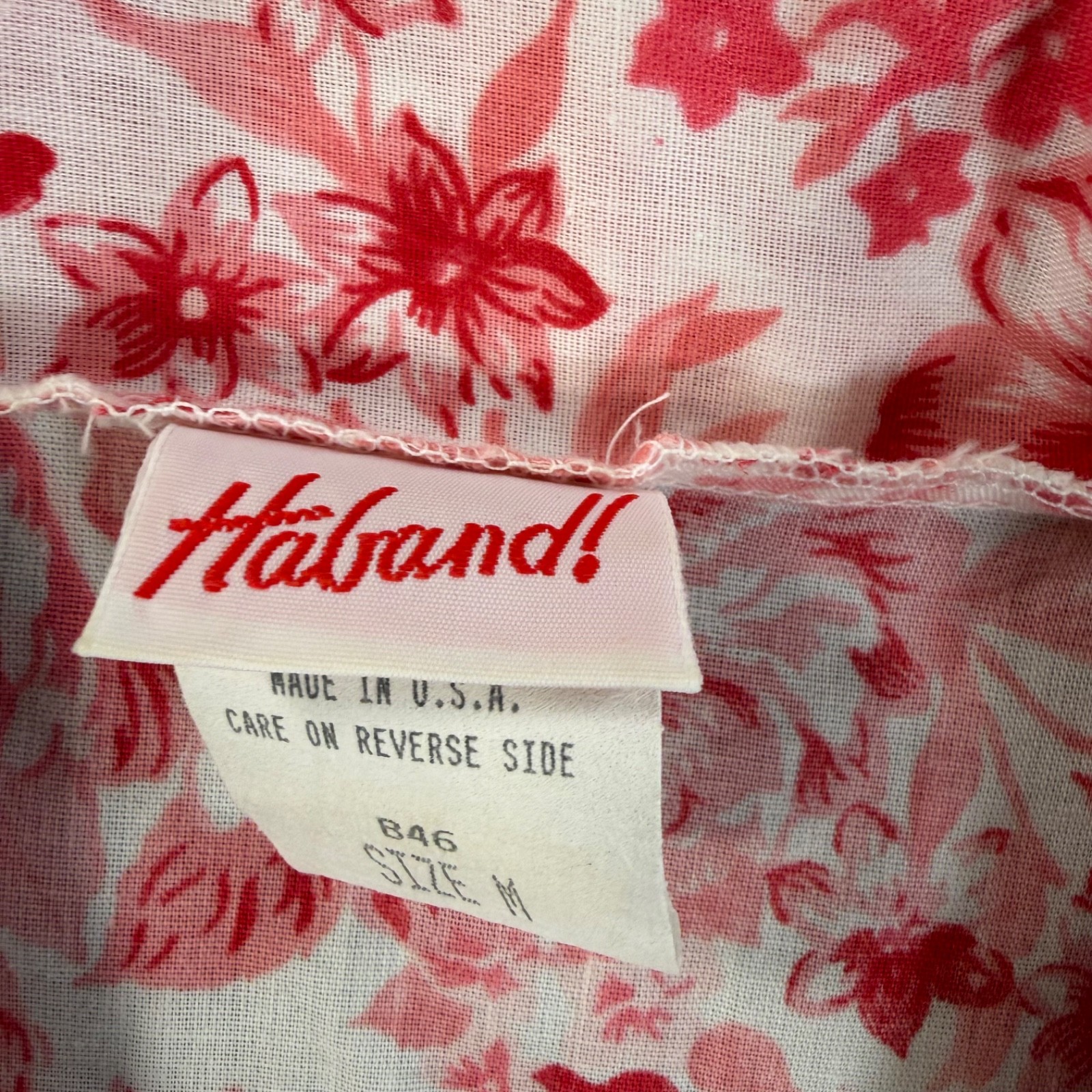 Haband VIntage Short Sleeve Camp Shirt Women’s Medium Pink Floral Button Up