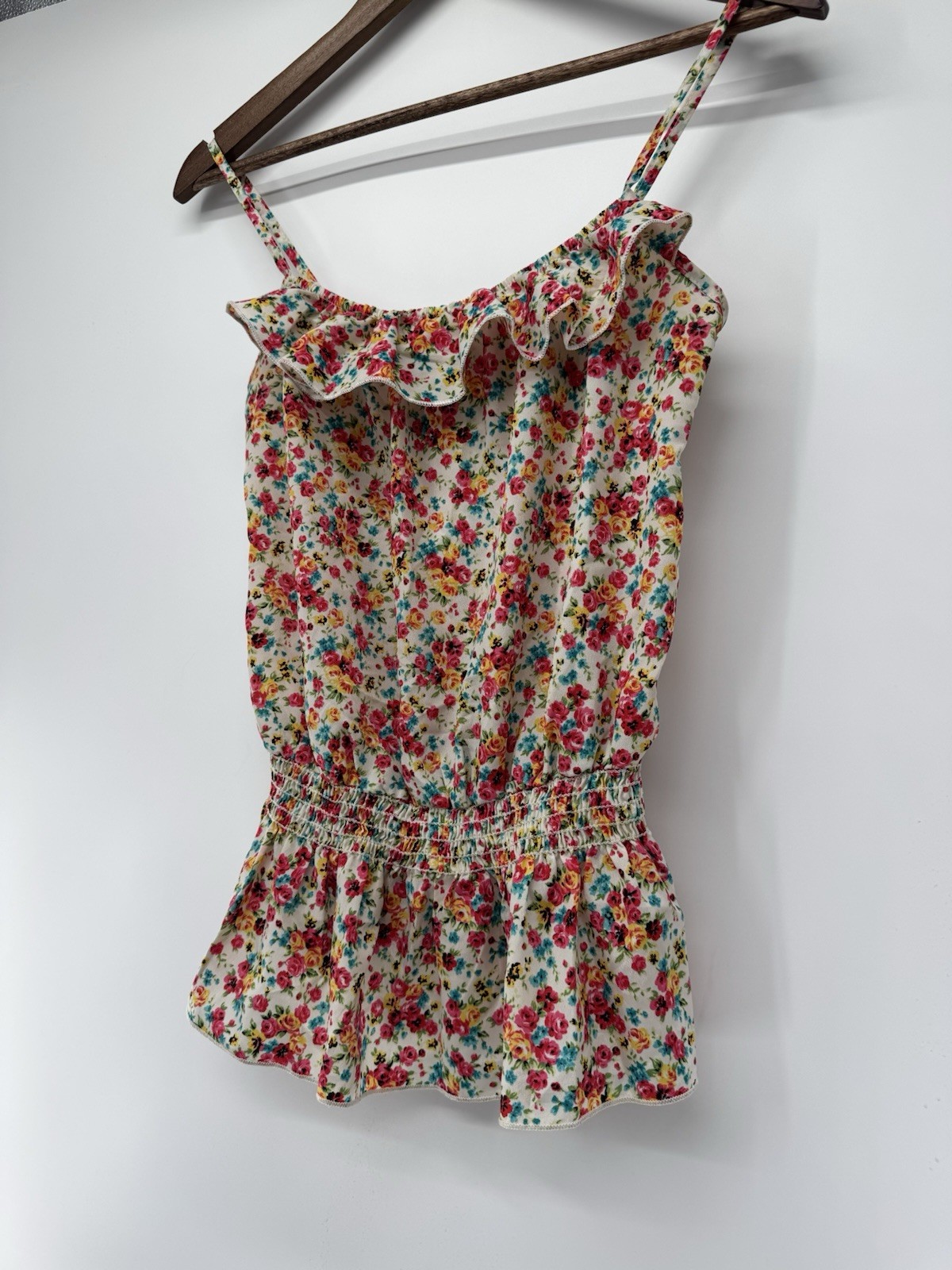 Shasa Floral Flounce Tank blouse Cottagecore Fairy Boho Festival Summer Beach