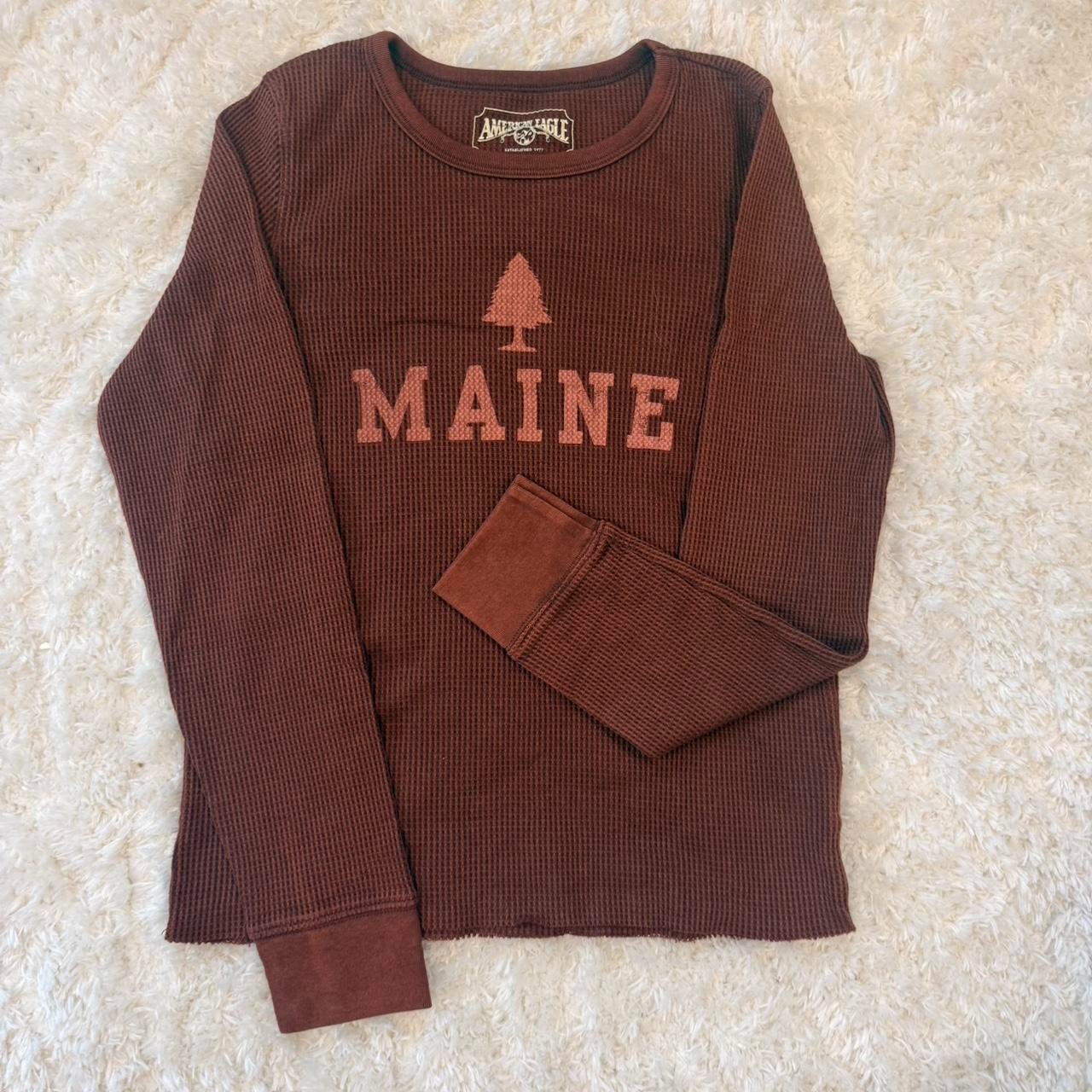 Women’s American Eagle Long Sleeve Brown “Maine” Shirt
