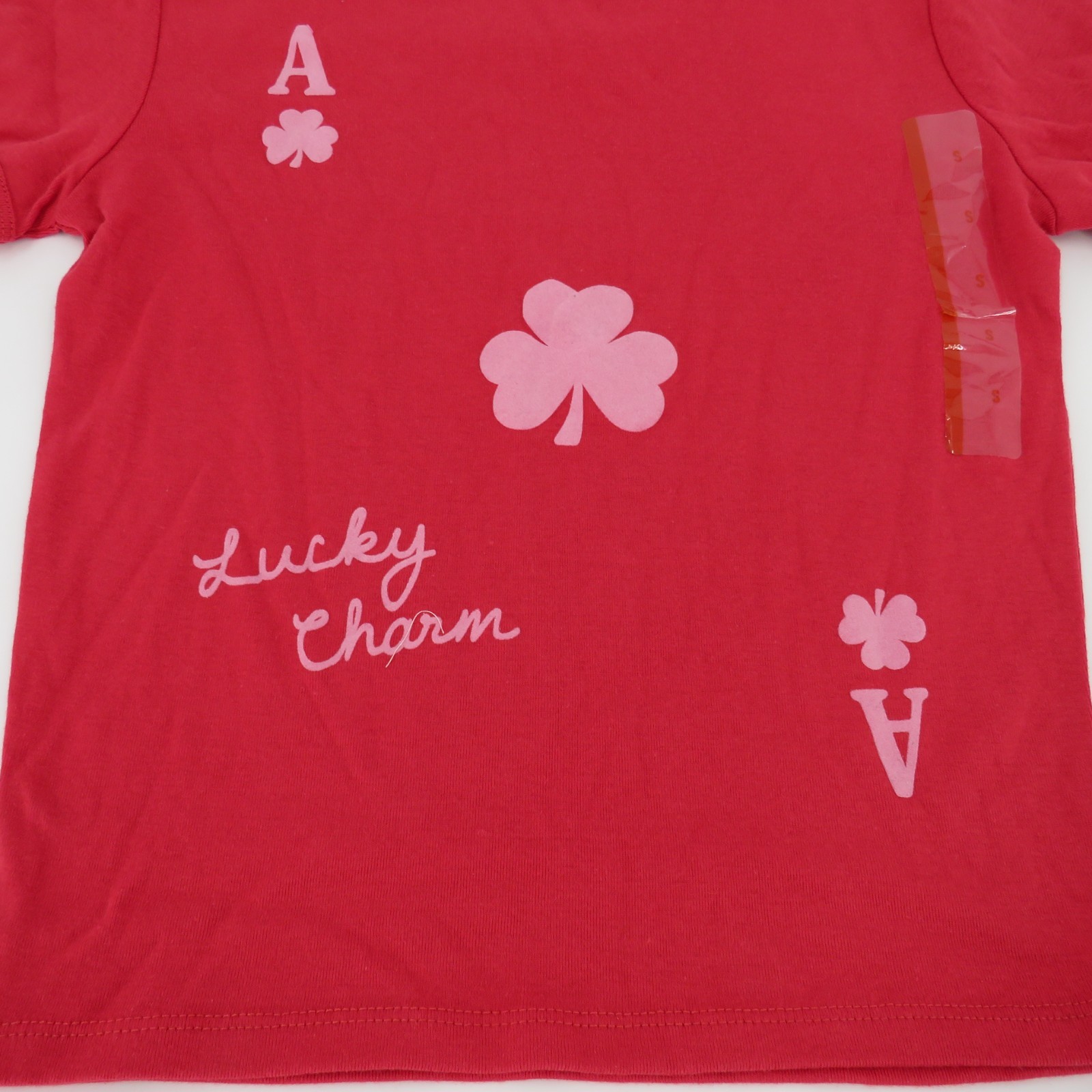Vinyl Threads Lucky Charm Red Short Sleeve T-Shirt Juniors Size Small