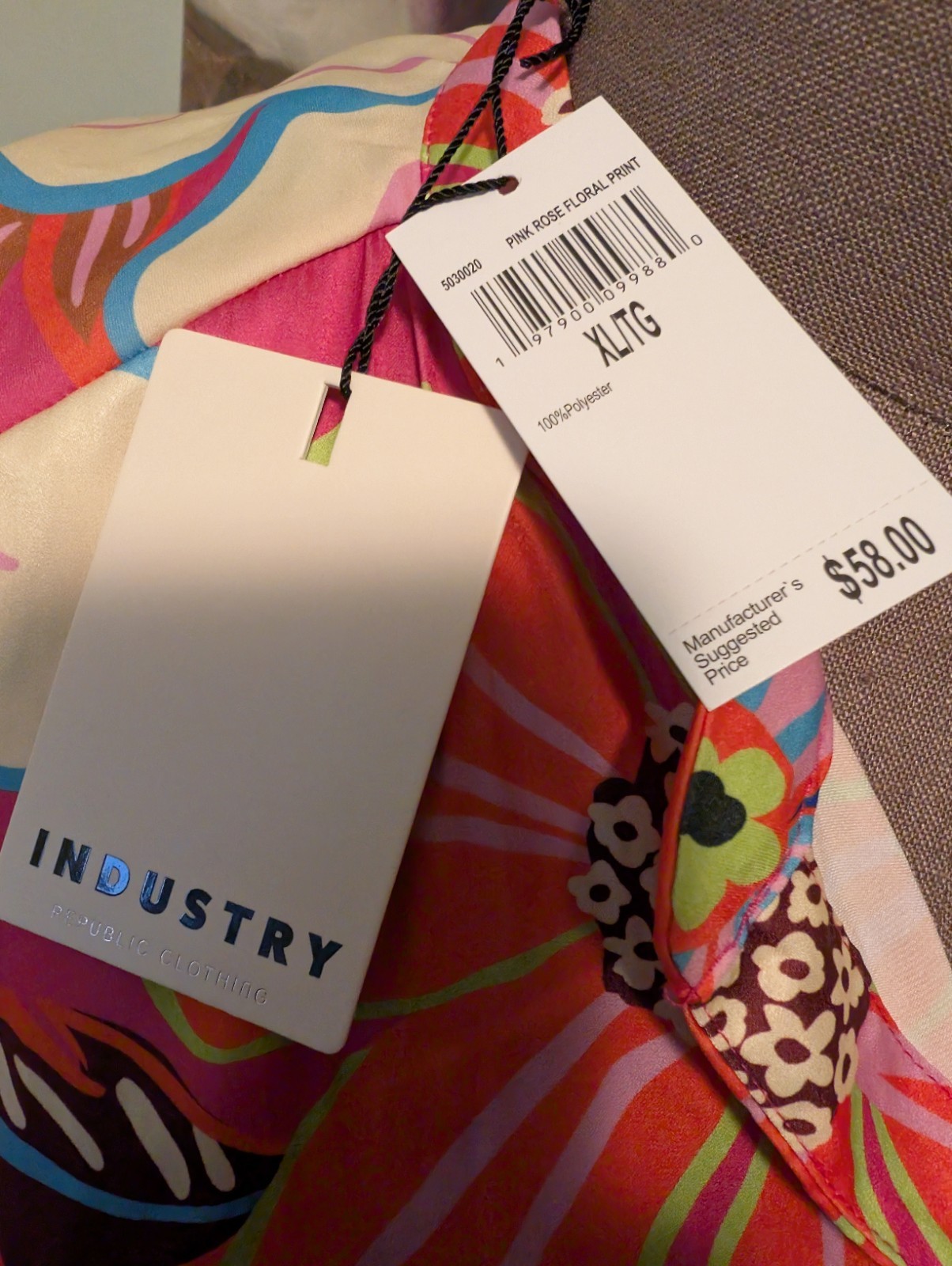 Industry Brand Multicolor Floral Summer Blouse New With Tags Size XL