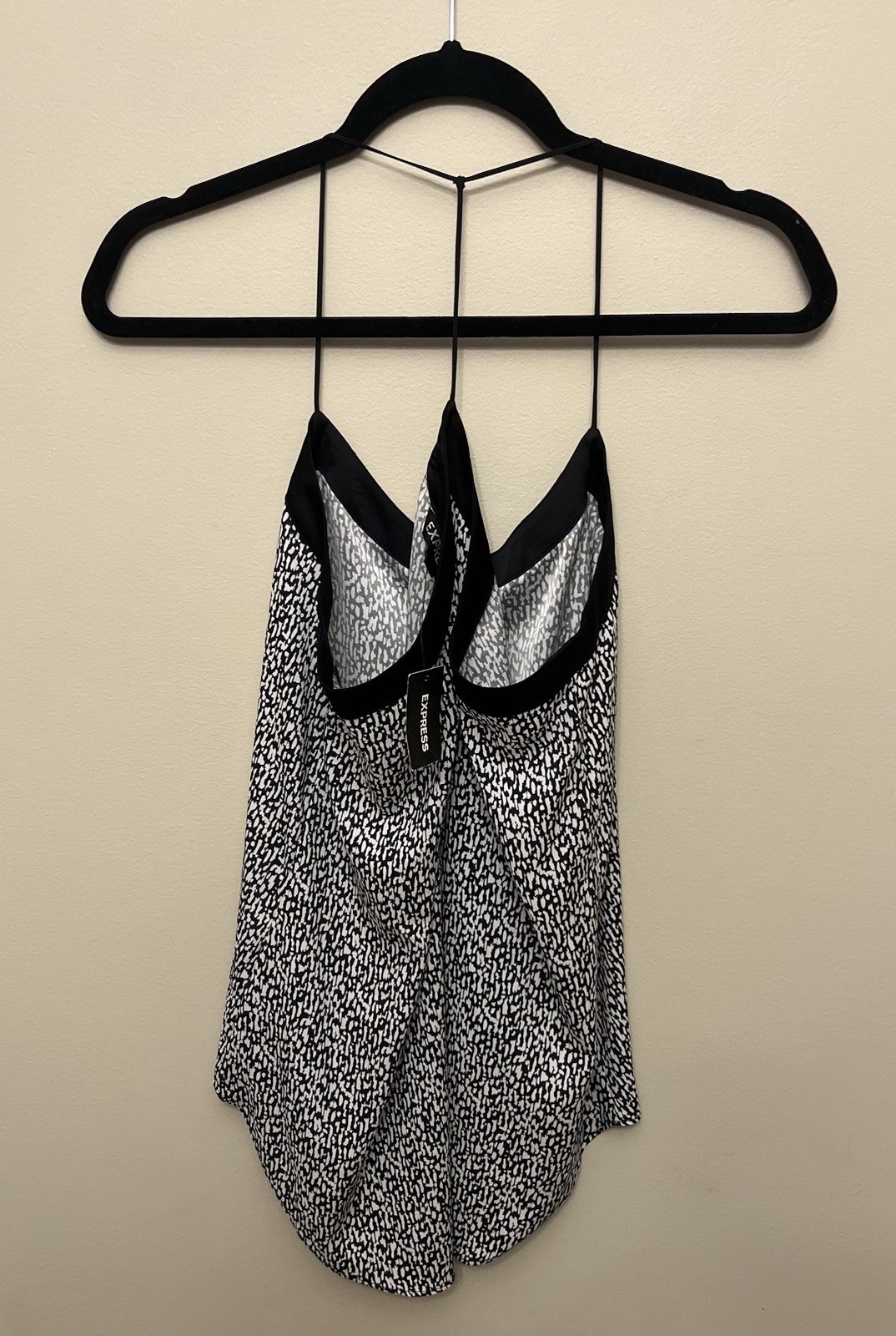 NWT Express Strappy Tank Top Women’s Size Small Black White Classic Summer