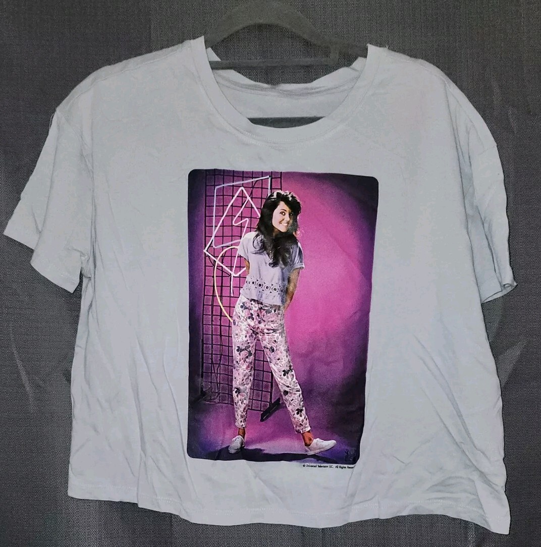 Kelly Kapowski Shirt Womens Sz SM Tall Graphic T-Shirt Cropped Saved By The Bell