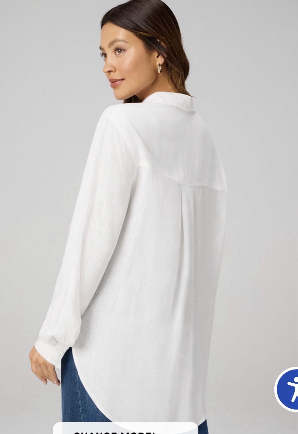 Fabletics Women lifestyle linen button up shirt classic white size large ✔️