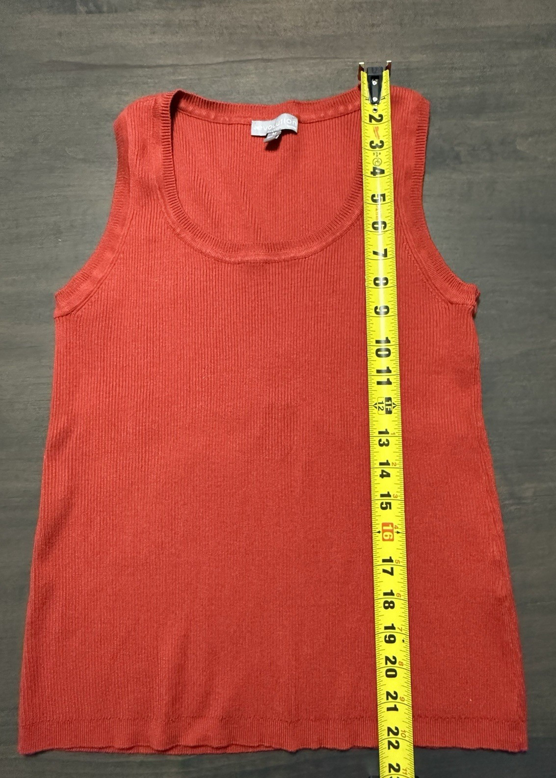 Revolution Net Sleeveless Ribbed Stretch Sweater Burnt Orange Tank Women Medium