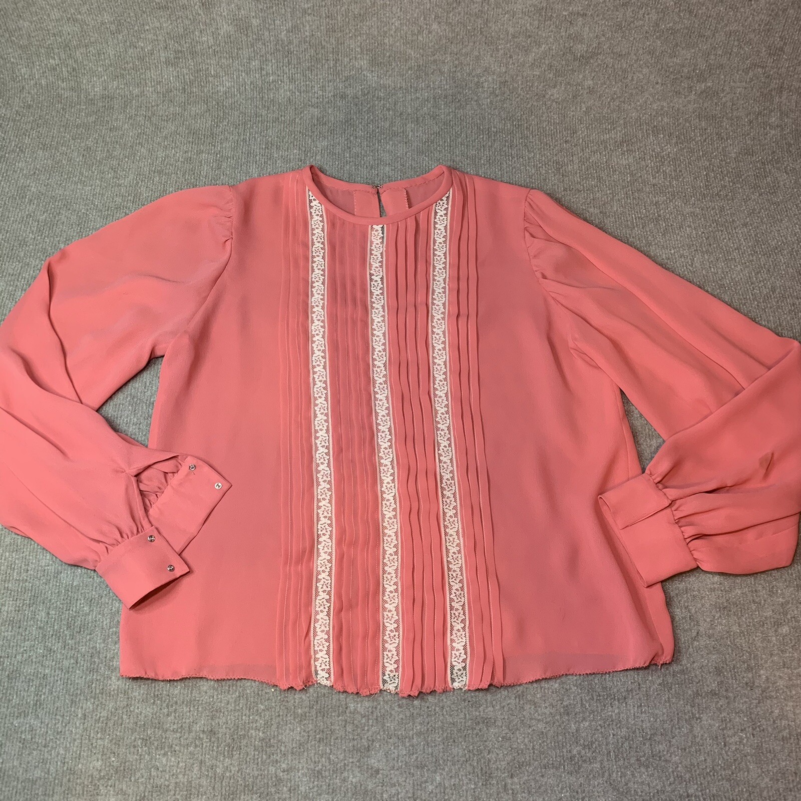 Vintage Blouse Top M L Handmade Pleated Bohemian Gypsy Lace Hippie Fairy Core