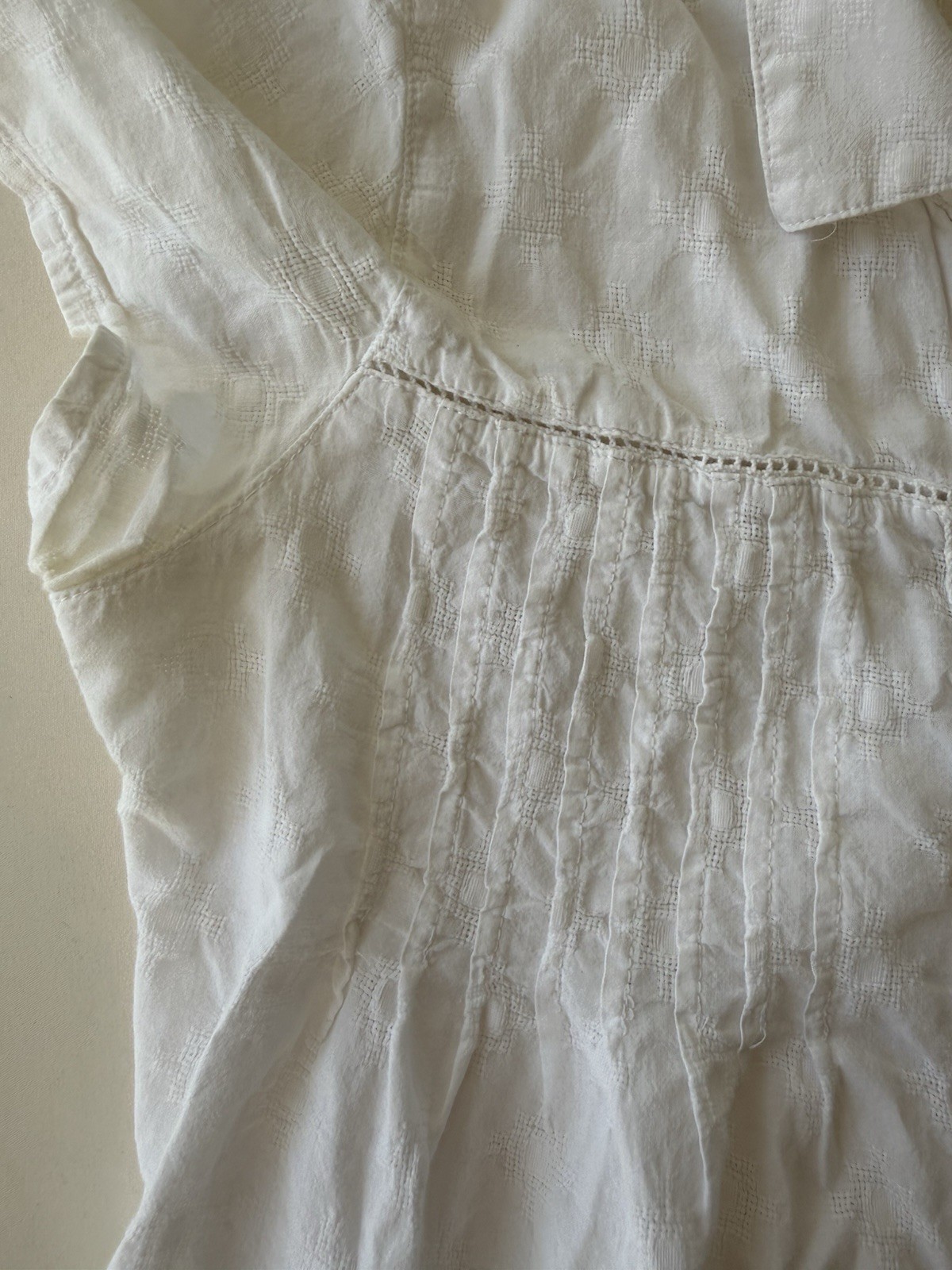PrAna Organic Cotton White Button Front Blouse Top Women’s Small Boho