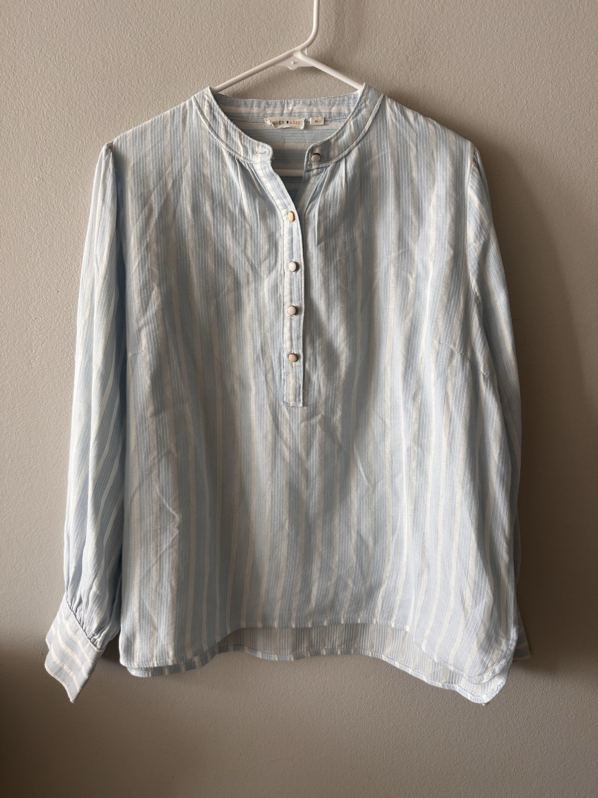 Roberta Roller Rabbit Marseille Stripe Glenda Top Size XL Blue Coastal Cottage
