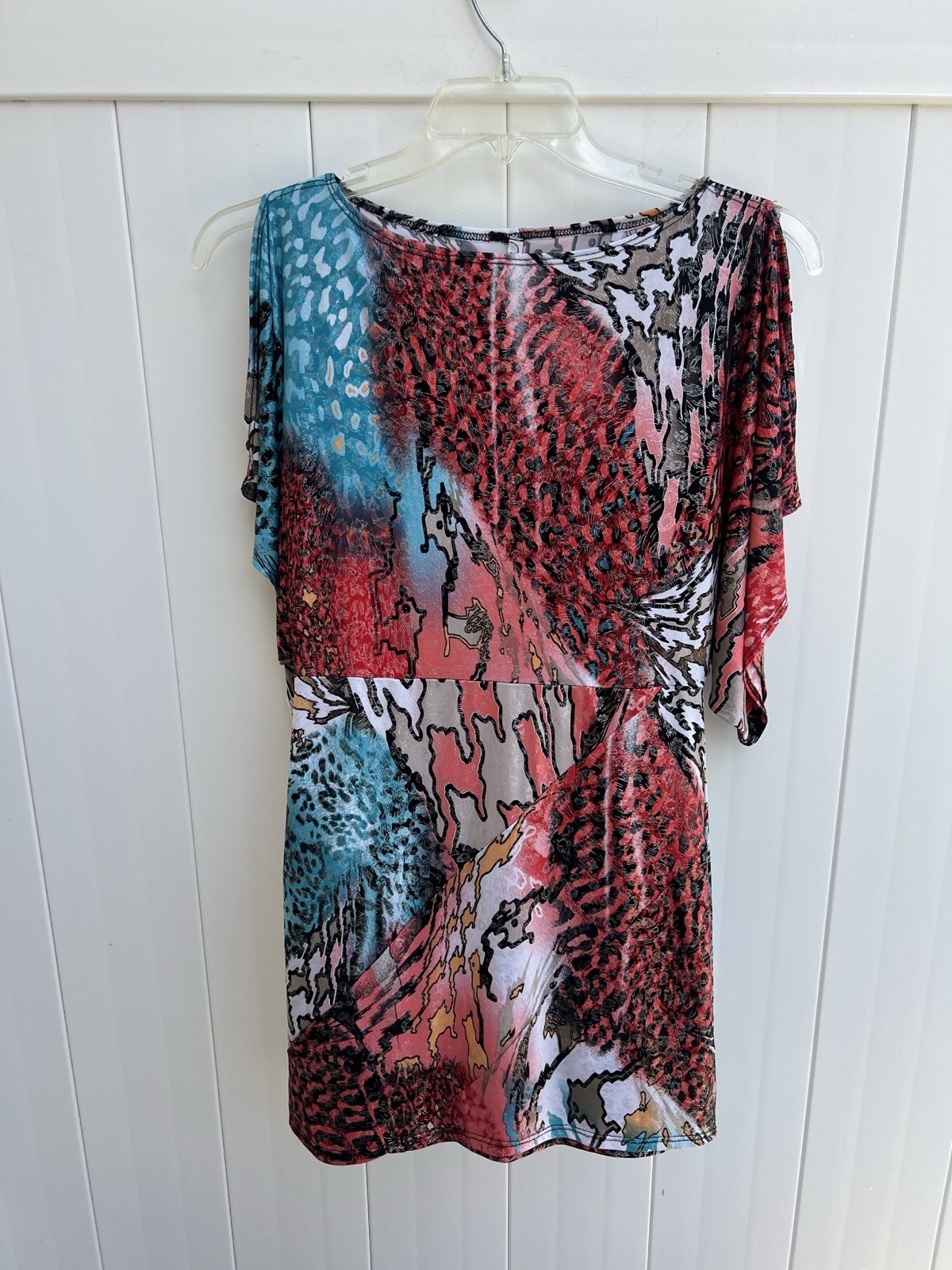 True Light Vintage Top Sz Large Floral Nylon Blend USA Retro 90s