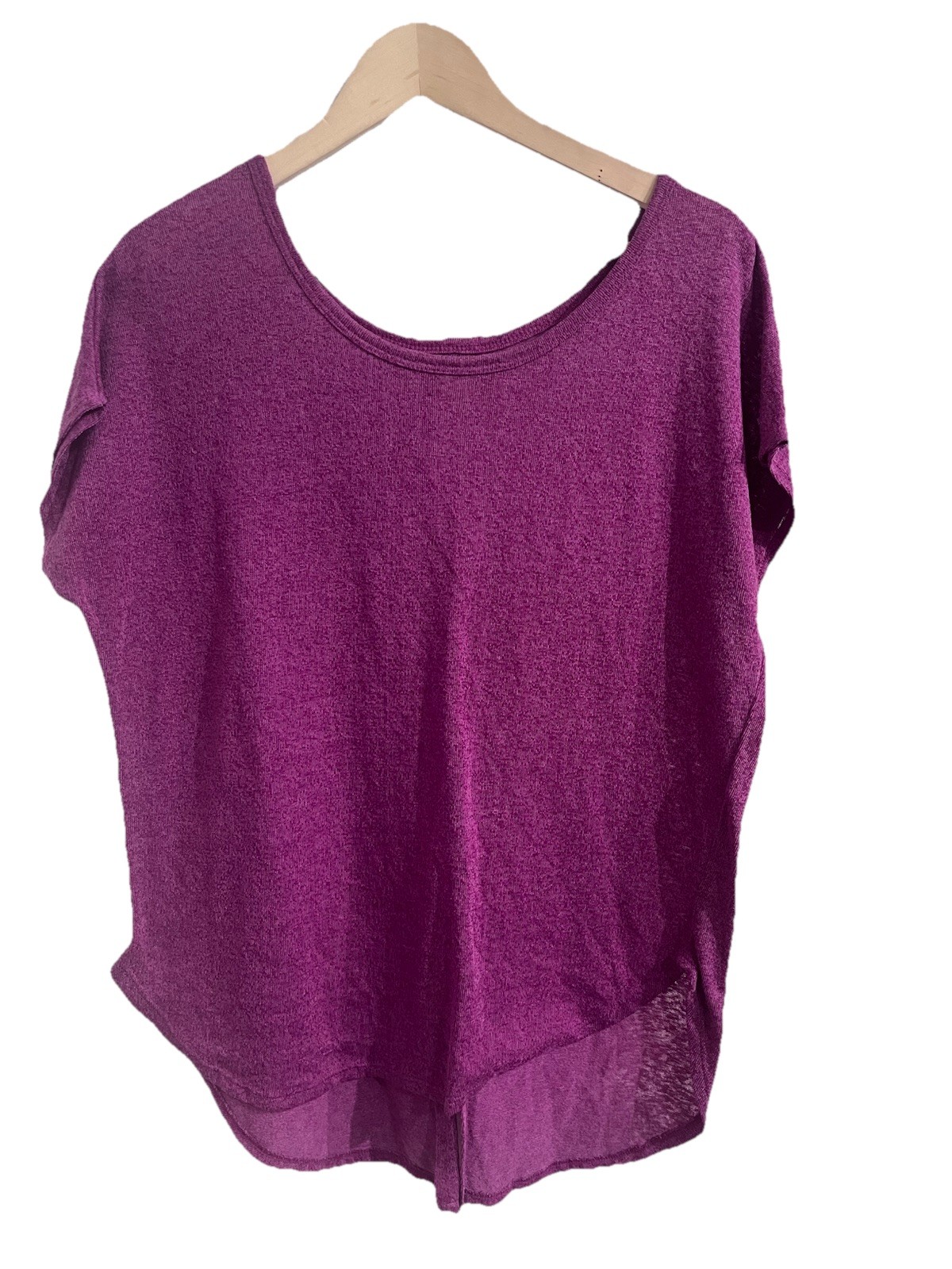 Lane Bryant Purple 2 Back Slit Lightweight Short Sleeve Top Womans Size 14/16