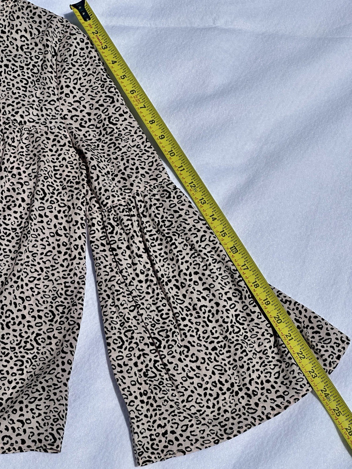 Who What Wear 100% Cotton Leopard Print Boho Bell Sleeve Blouse S A9-074