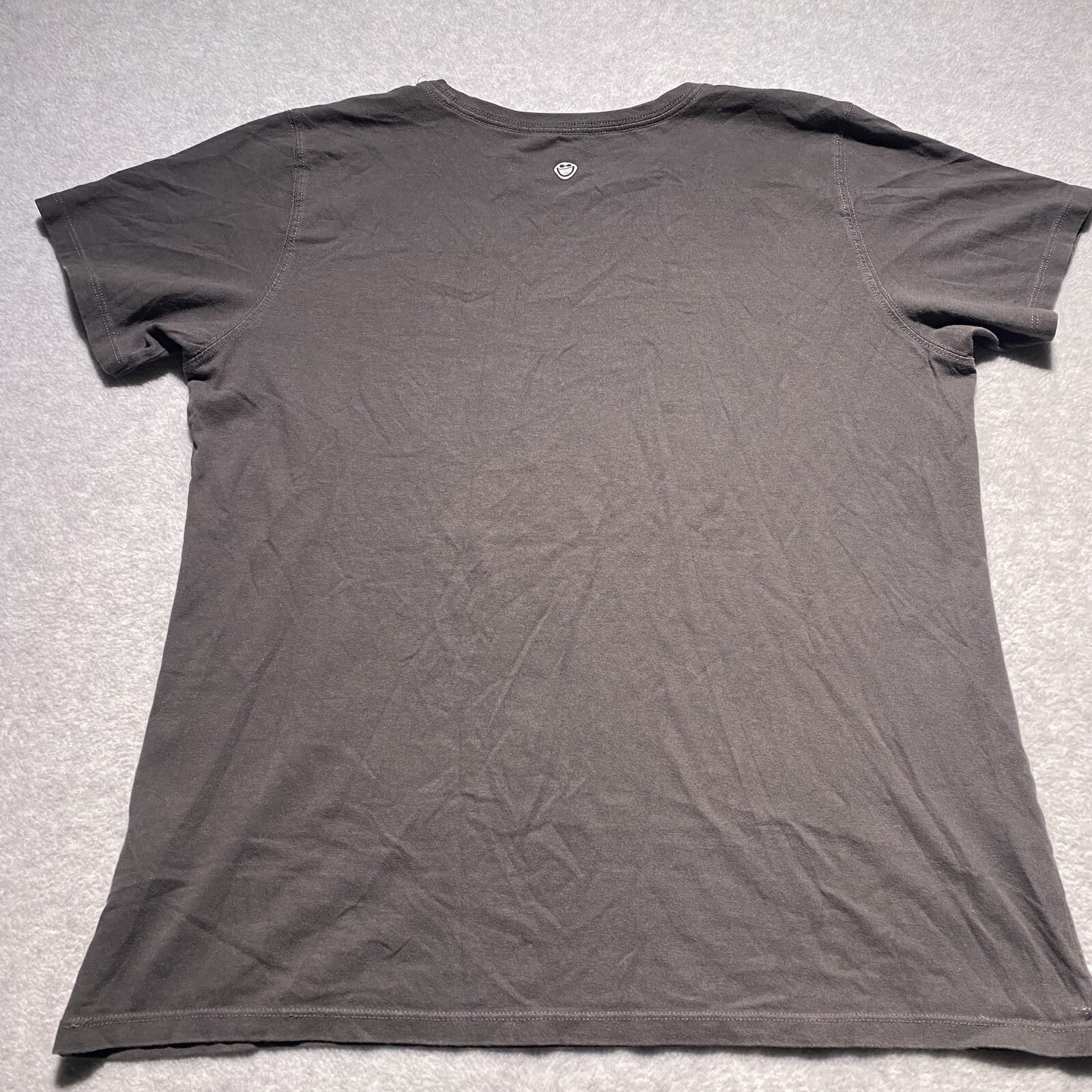Life Is Good T-Shirt Tee Land of the Free USA Short Sleeve Womens L Large Gray