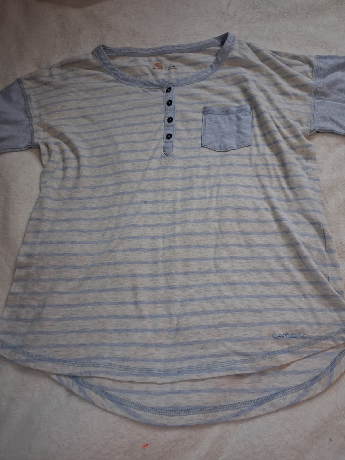 CARHARTT~Womens Cotton Blend, 3/4 Sleeves, Pocket, Buttons Size L *Read