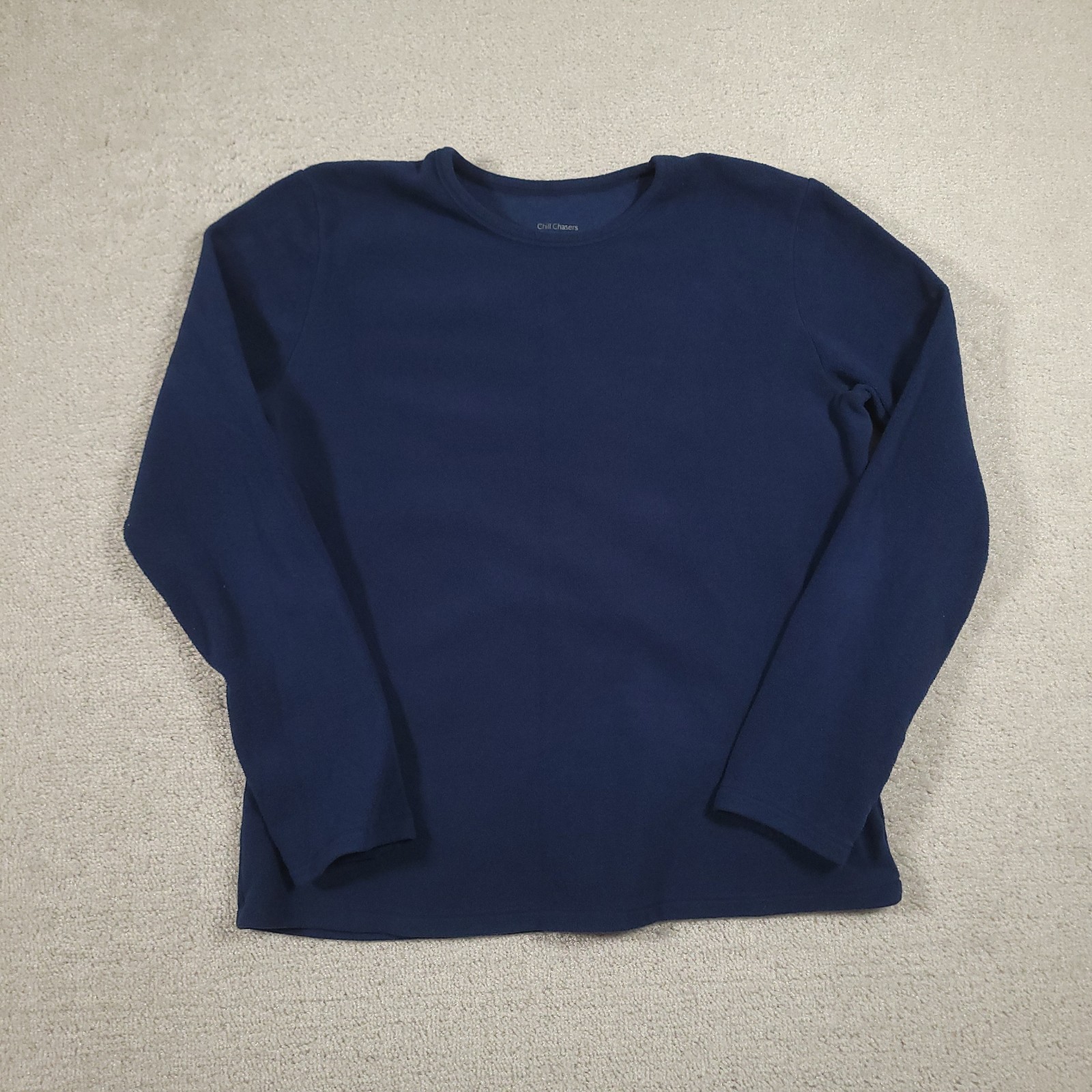 Cuddl Duds Chill Chasers Stretch Fleece Blue Long Sleeve Crew Neck XL