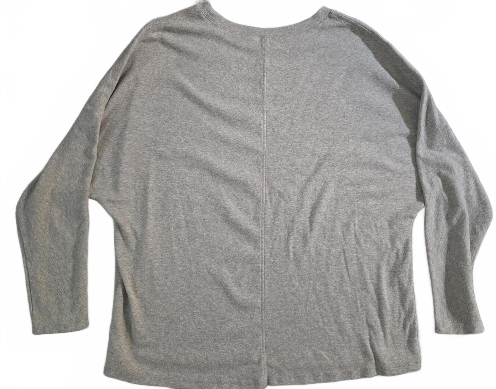 Gray Long Sleeve Polyester Elastane Top Size M