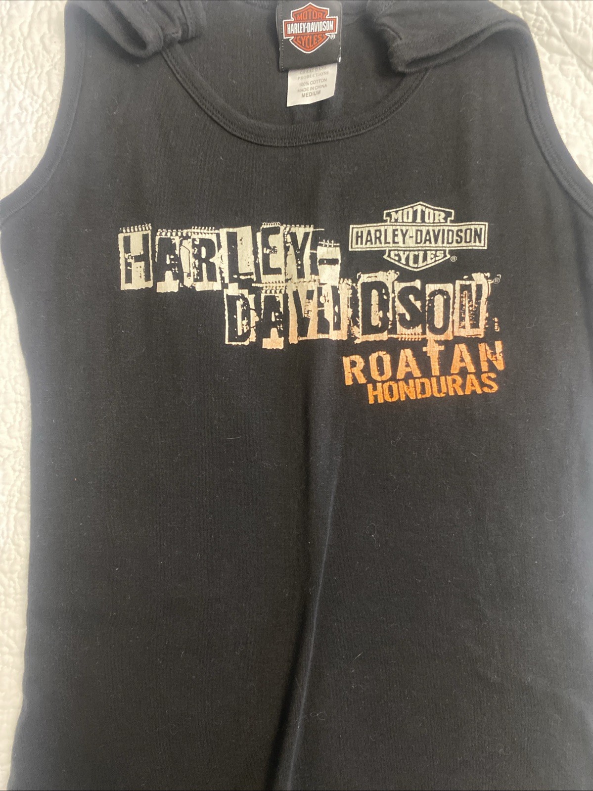 NWOT Harley-Davidson Women’s Black Biker Tank Roatan Honduras Size Medium