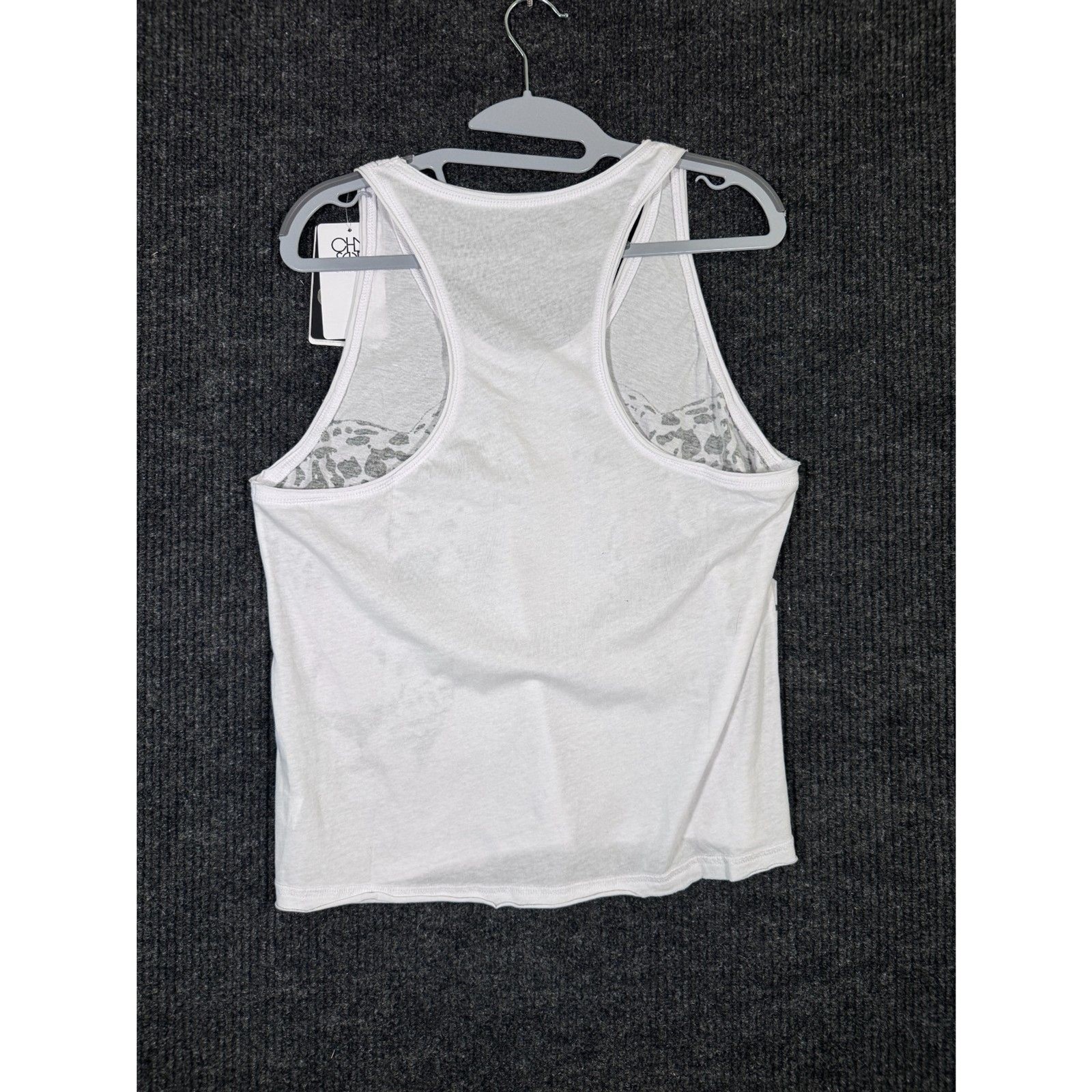 NWT Chaser Blue Eye Leopard Graphic Tank Top Womens L
