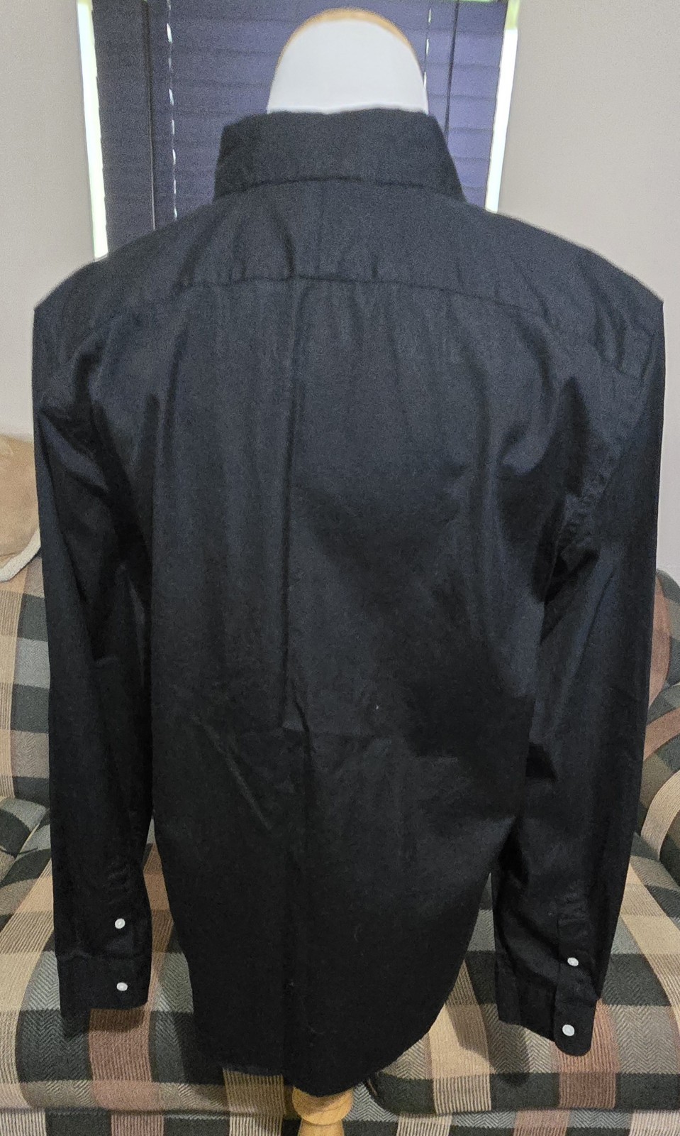 Lauren Ralph Lauren Womens M Black Button Down Shirt Embroidered Crest Logo READ