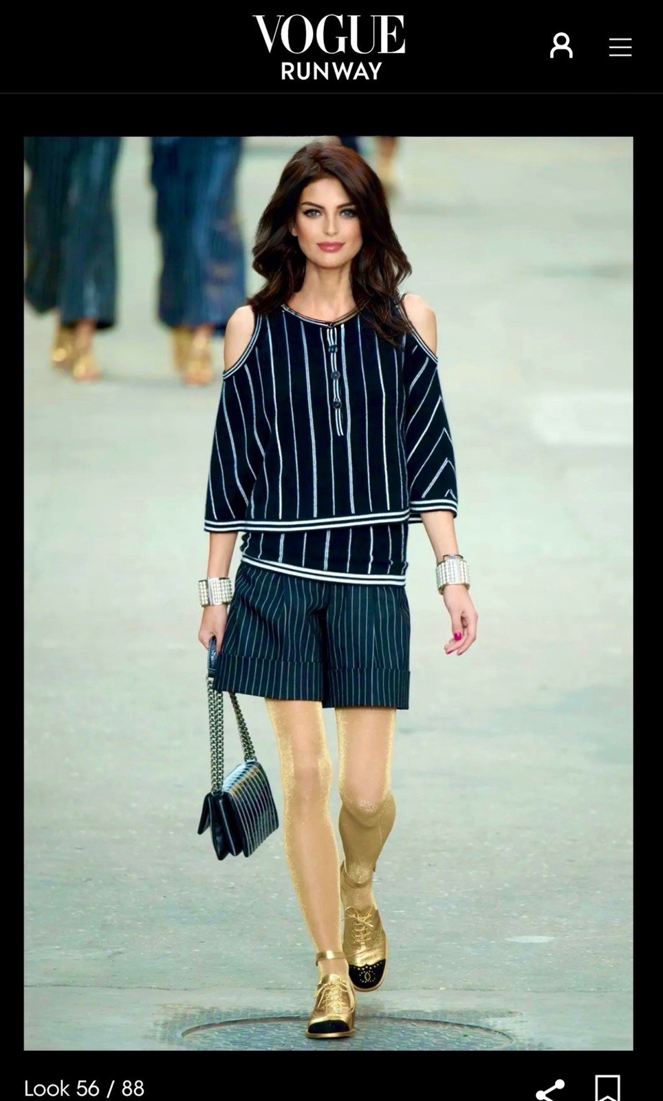 Chanel 2015 Black White Stripe Sweater Top 40 42 44 4 6 8 10 12 Shirt Tank M L