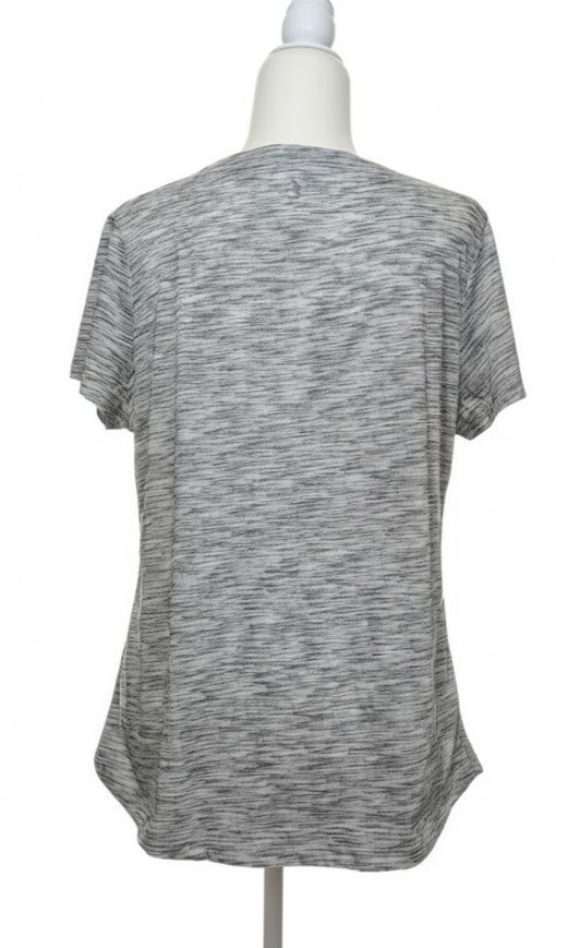 Icyzone Women’s Pullover Two Tone Gray Athletic Short Sleeve Top Size L