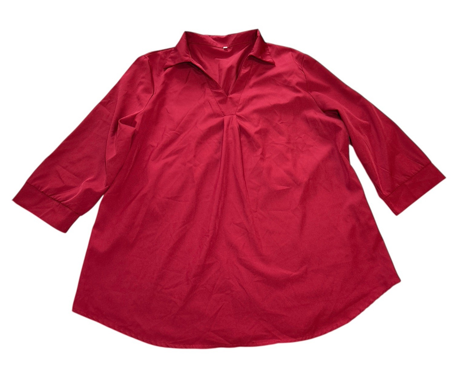 TEMU – NWOT – Burgundy Pullover Tunic Top w/Quarter Sleeves 1XL