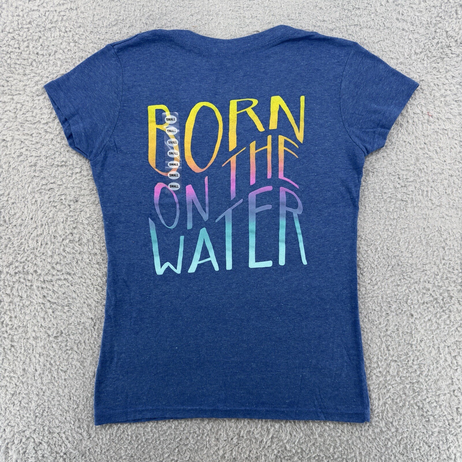 Costa Del Mar Women Top S Royal Blue Heather Perdido Short Sleeve V-Neck Tee
