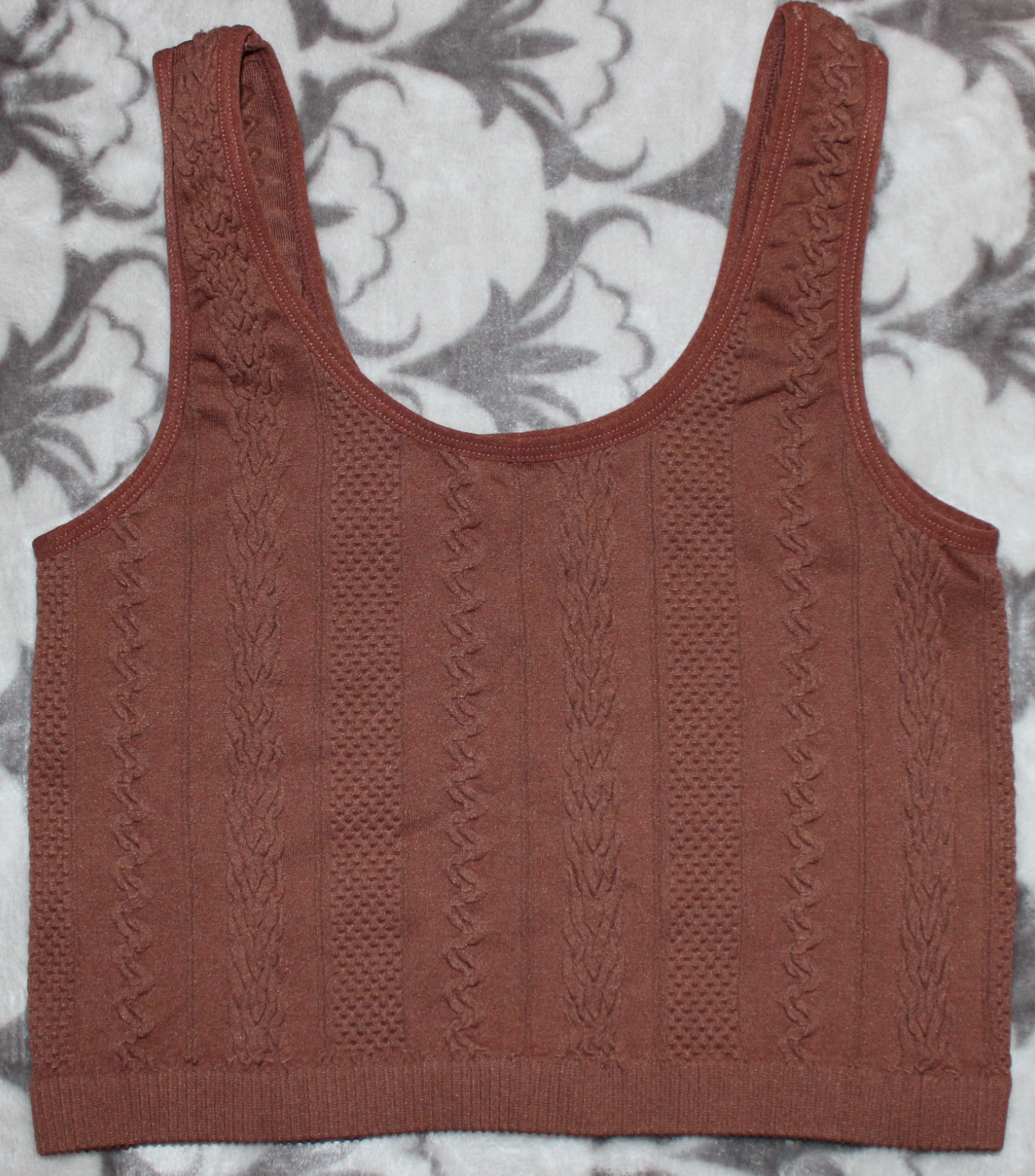 Buckle Freshwear Textured Stretch Cami Crop Tank Top Womens Sz XS/S*Brown