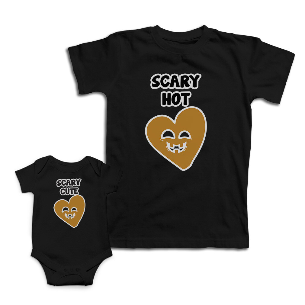 Children Mom and Baby Matching Outfits Scary Cute Hot Heart Cotton Match Clothes