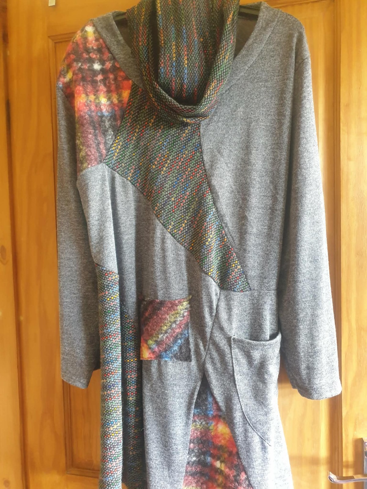 Boho, Lagenlook, Italian long top With matching scarf Free Size, Medium to Large