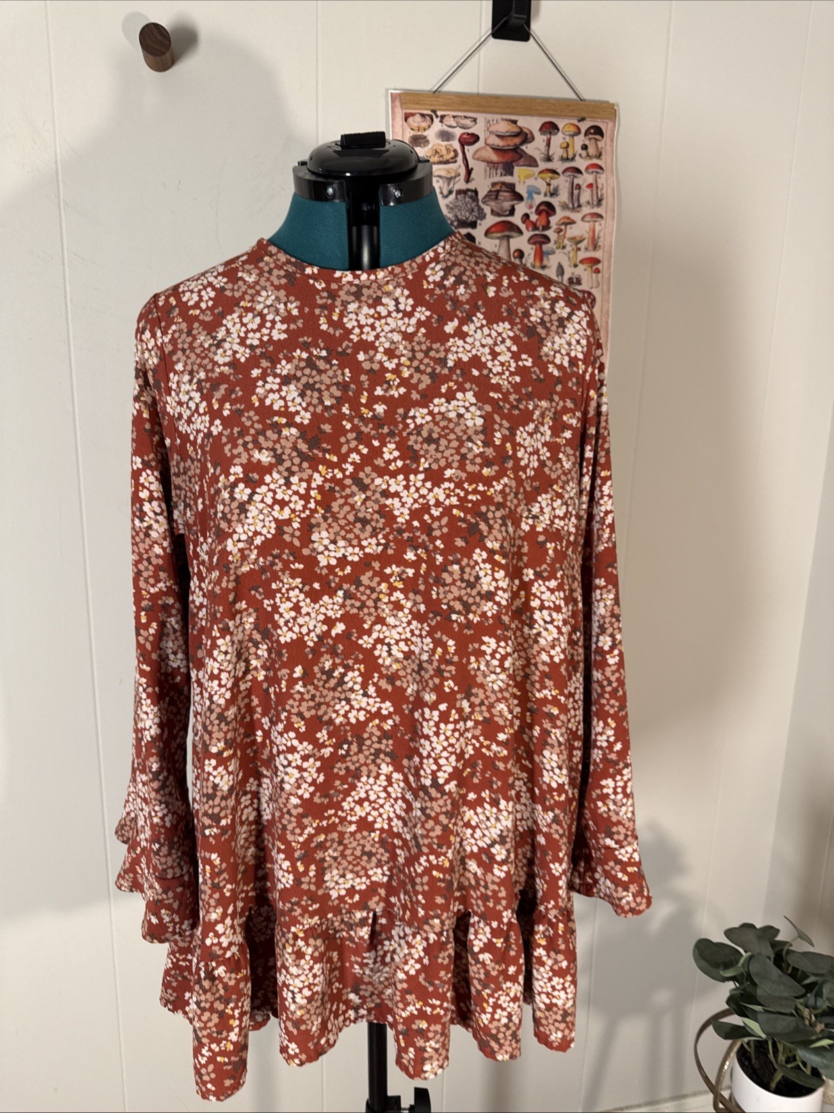 Crepas Boutique Tunic Blouse Womens Large Gypsy Boho Chic Fairycore Top Artsy