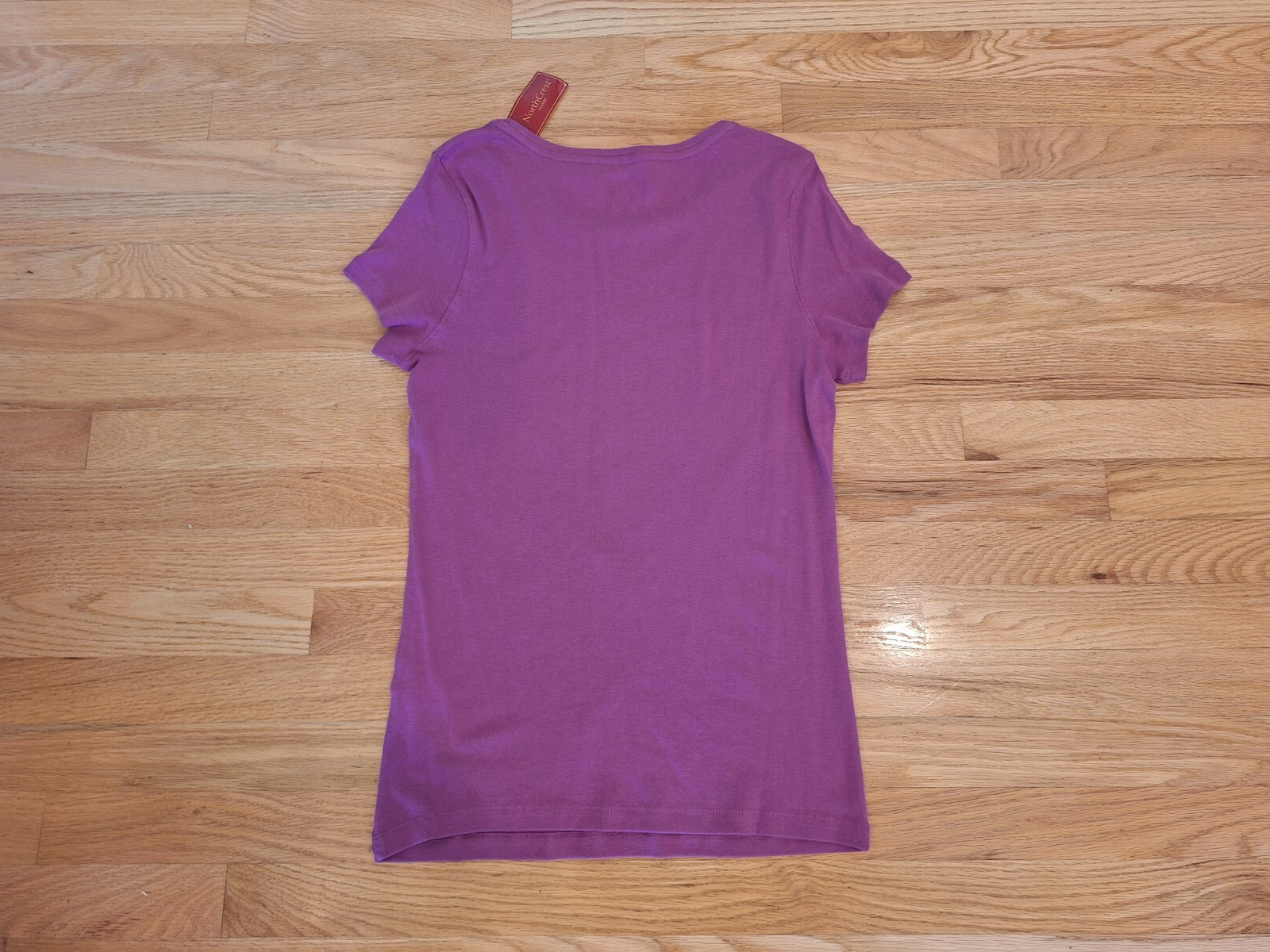 Womens Northcrest Short Sleeve Casual Crew Neck Tee Top Small S Purple Cotton