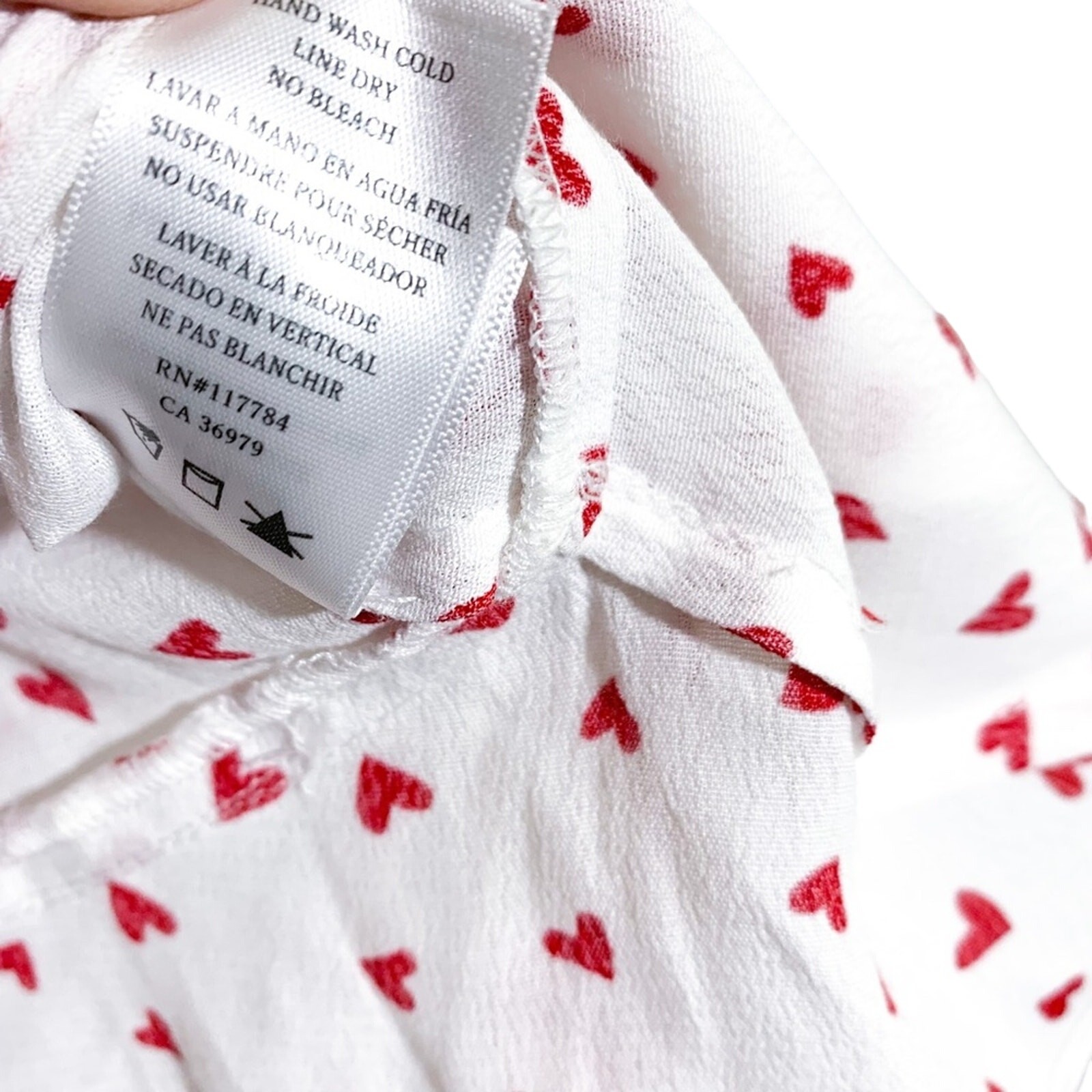 Rails Simone Heart Print Wrap Crop Ruffle Peplum Blouse Top White Red Small