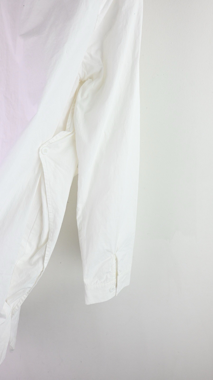 Unadorned long sleeve embroidered collar shirt in white size L/UK10