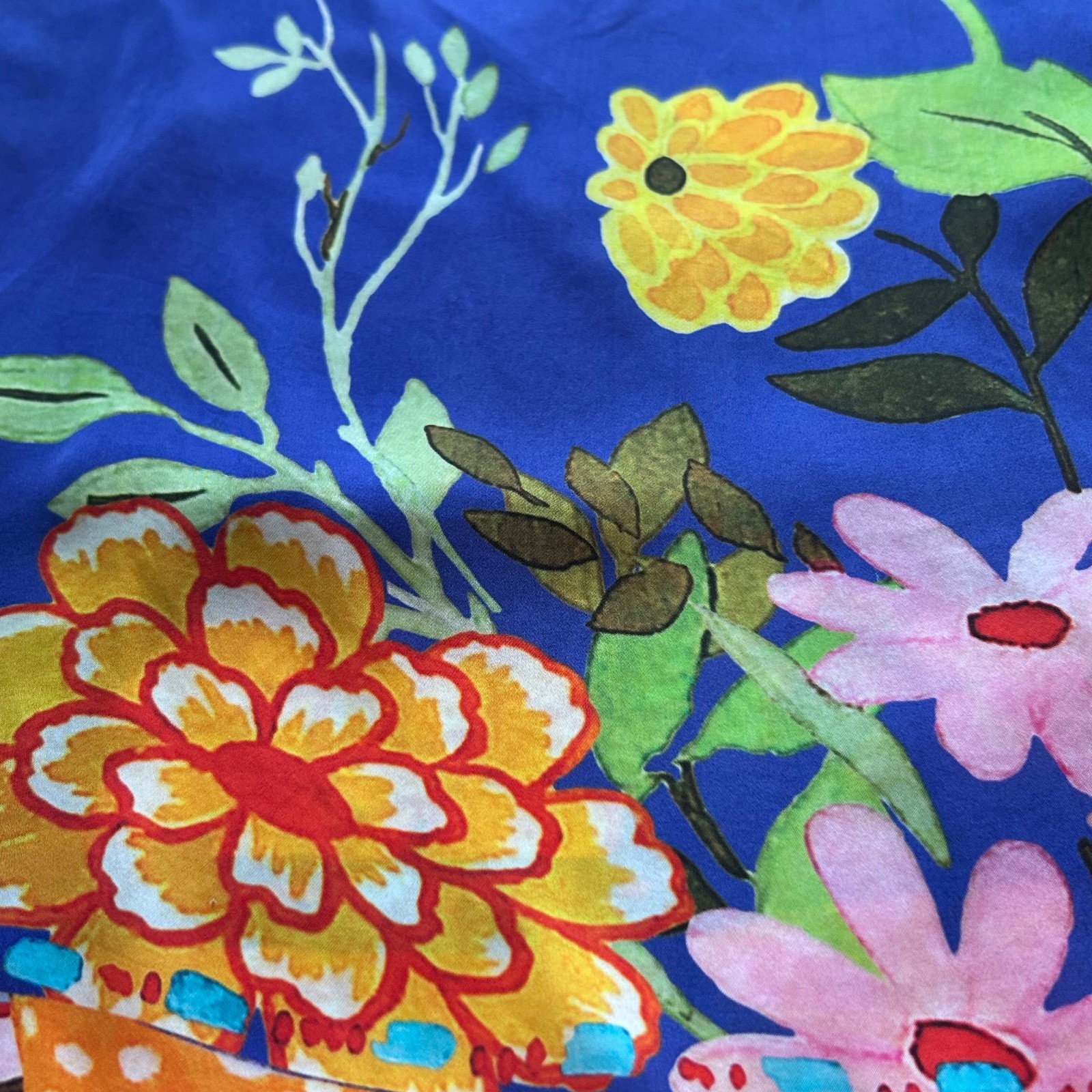 Margot Elena Peacock Floral Kimono Duster Robe OS Bemberg Silky Open Vibrant