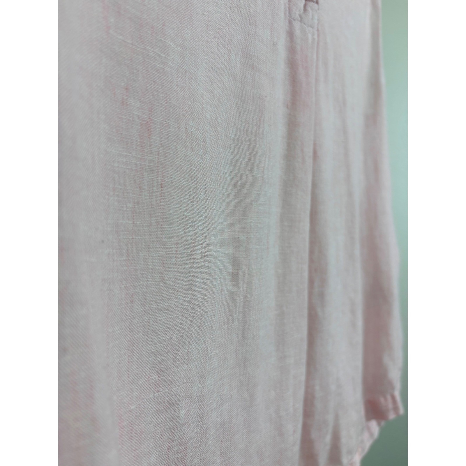 Cynthia Rowley Pink 100% Linen V-Neck Sleeveless Blouse Top Small