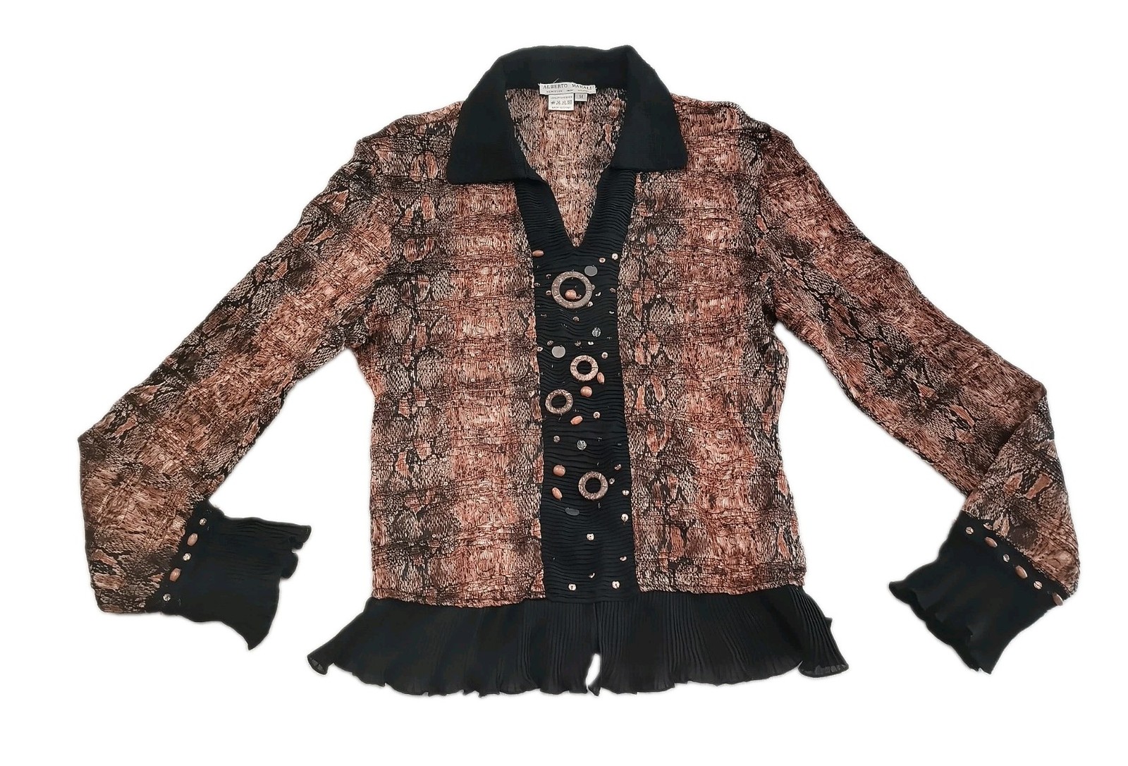 Vintage Alberto Makali Whimsigoth Topblouse Fairy Grunge Size M Sequin Beaded