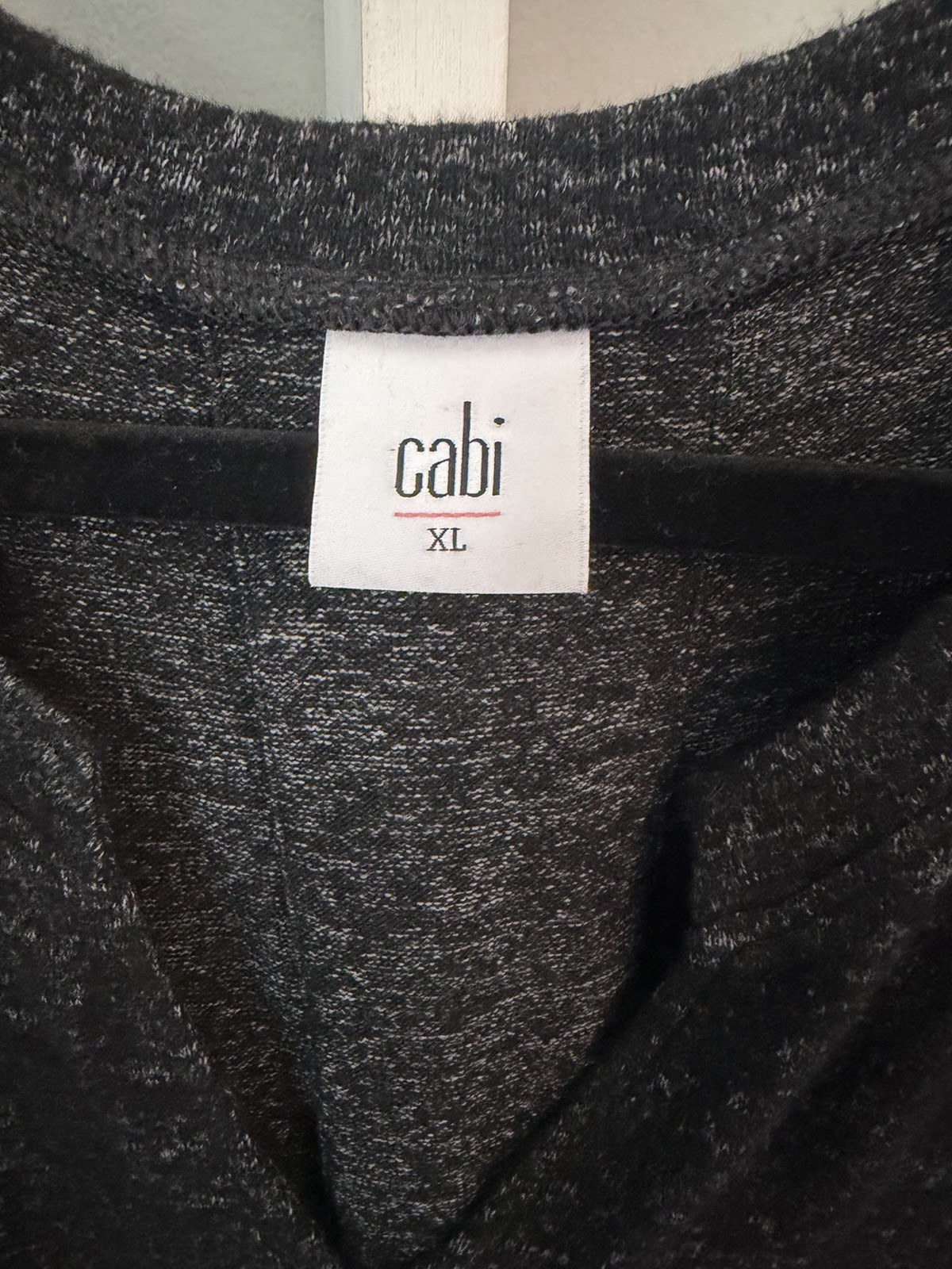 CAbi Women’s Gray Heathered V-Neck Long Sleeve Knit Stretch Tunic XL 3829