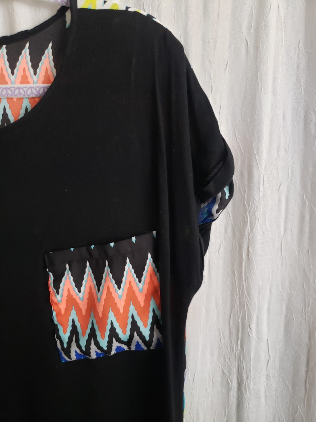 RUE 21 Womens Med Sheer Tribal Tunic Shirt Aztec Southwest Beach Cover-up
