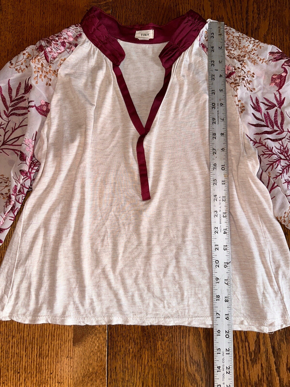 Anthropologie Tiny Floral Heavily Embroidered Bishop Puff Sleeve Boho Shirt XS