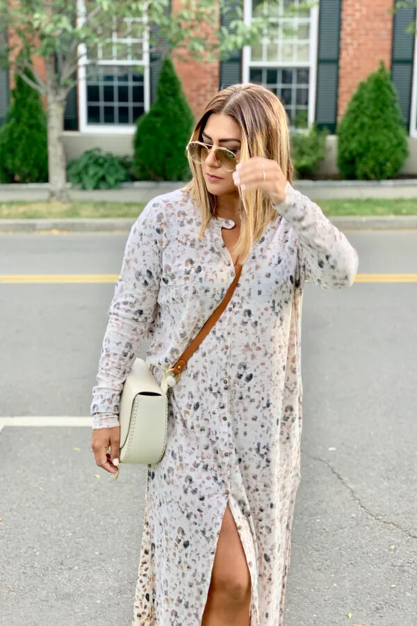 Free People NWT Printed Maxed Out Maxi Top Dress Robe Duster NEW