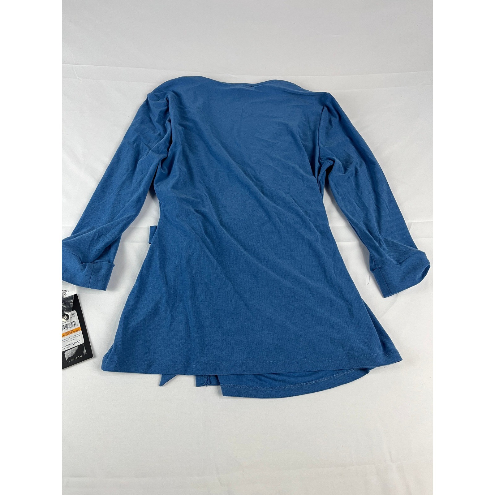 Jones New York Blue Lagoon Wrap Front Draped Accent Ring Top PS