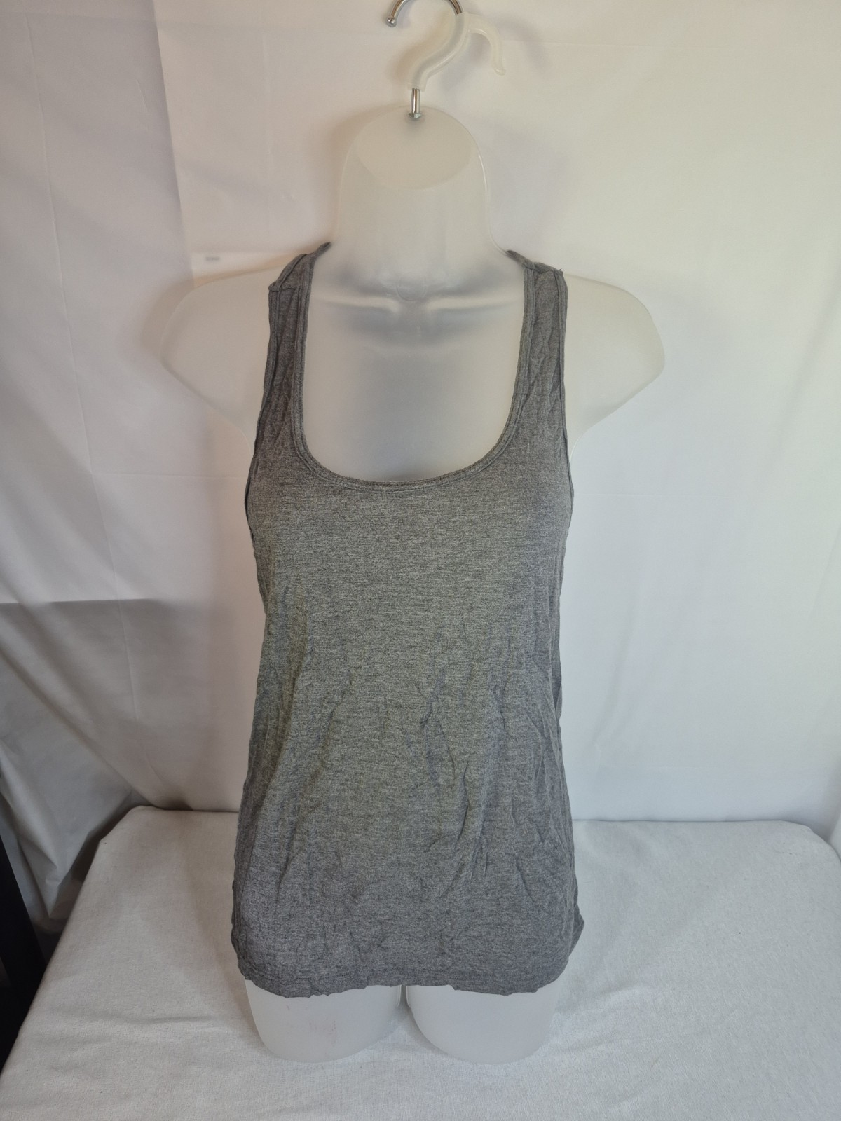 Womens Size Medium Racerback Gray Tank Top Casual Wear Lightweight Summer