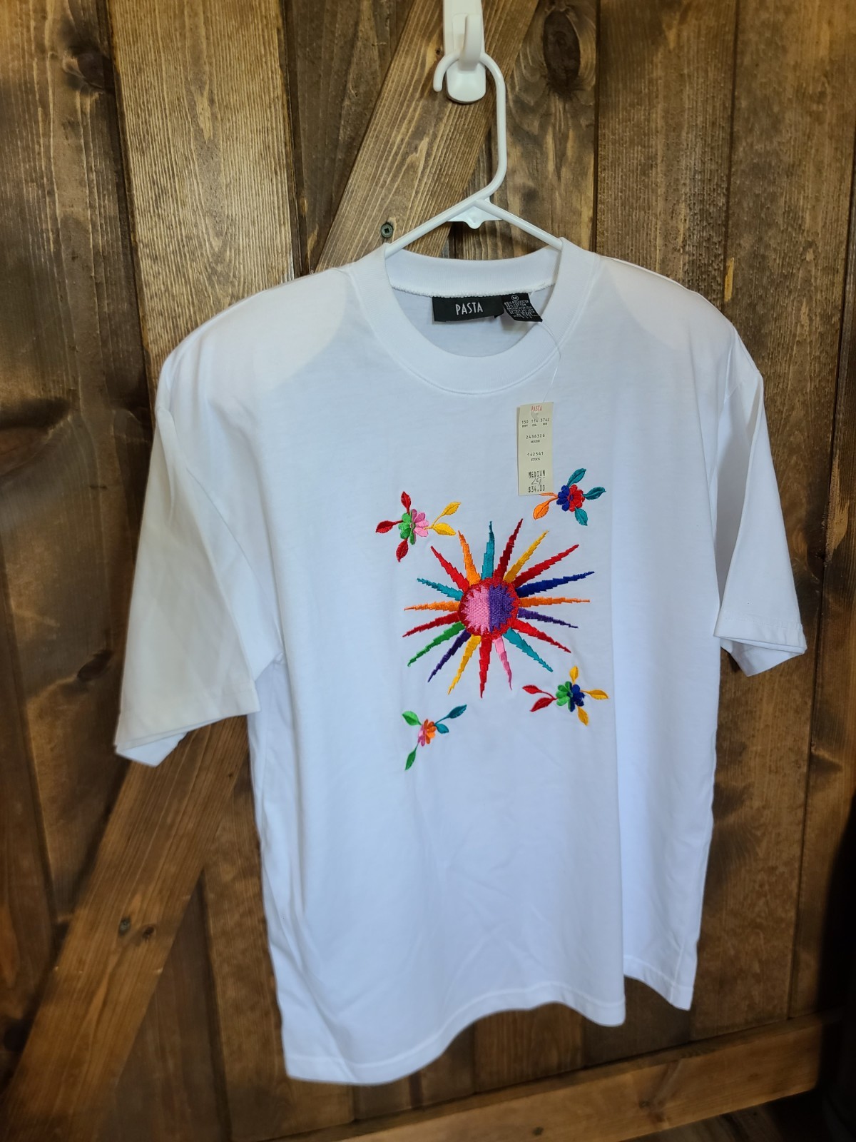 Vintage PASTA Embroidered Sun Tee Deadstock NWT Women’s M 80s/ 90s Shoulder Pads